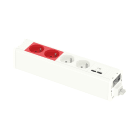 Schneider Electric - Unica System+ - nourrice précâblée M - 2x 2P+T + 2x 2P+T rouge +USB A+C - blc