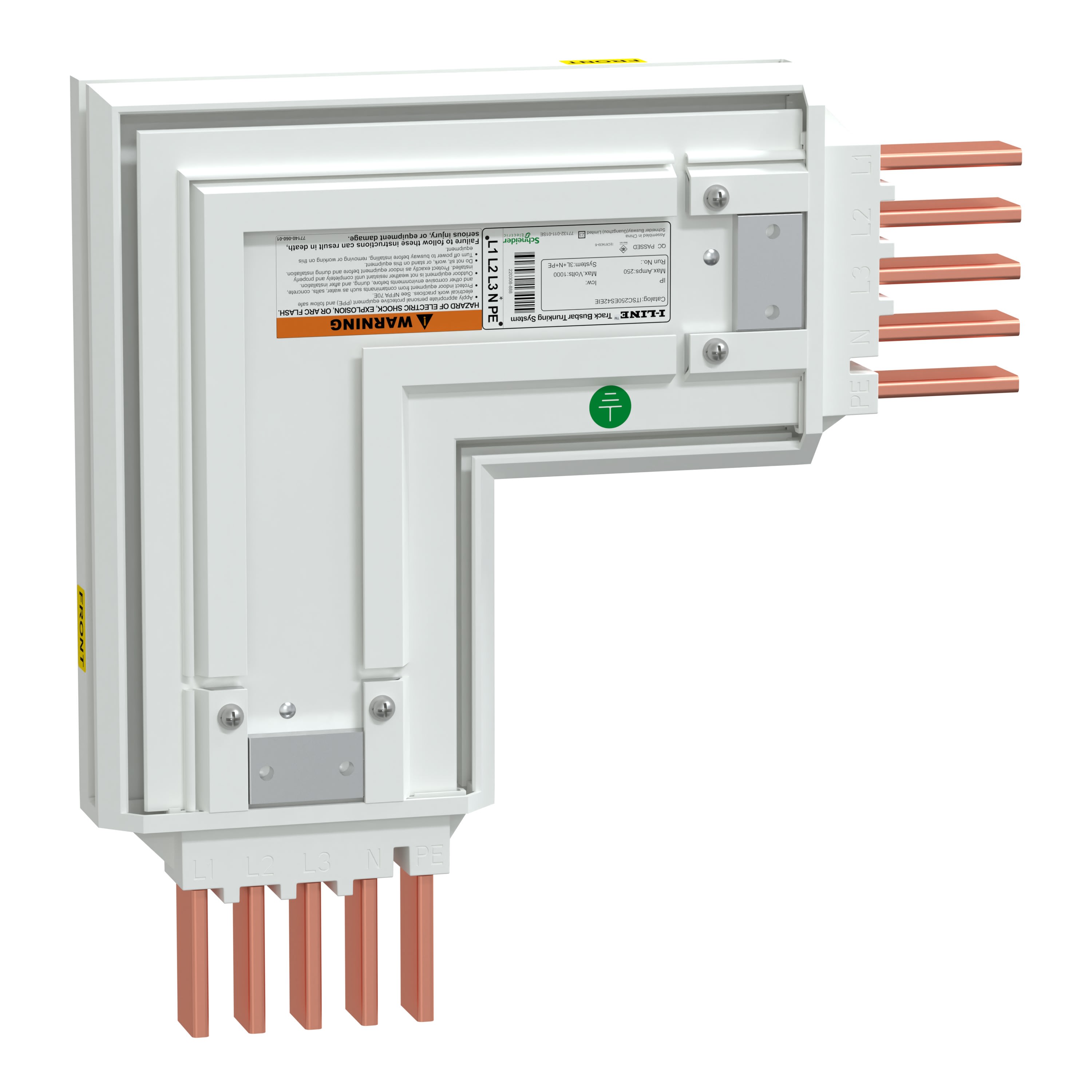 Schneider Electric - i-Line Track-Coude 250A avec neutre interne-3Ph+N+PE-IP42-250A-RAL9003