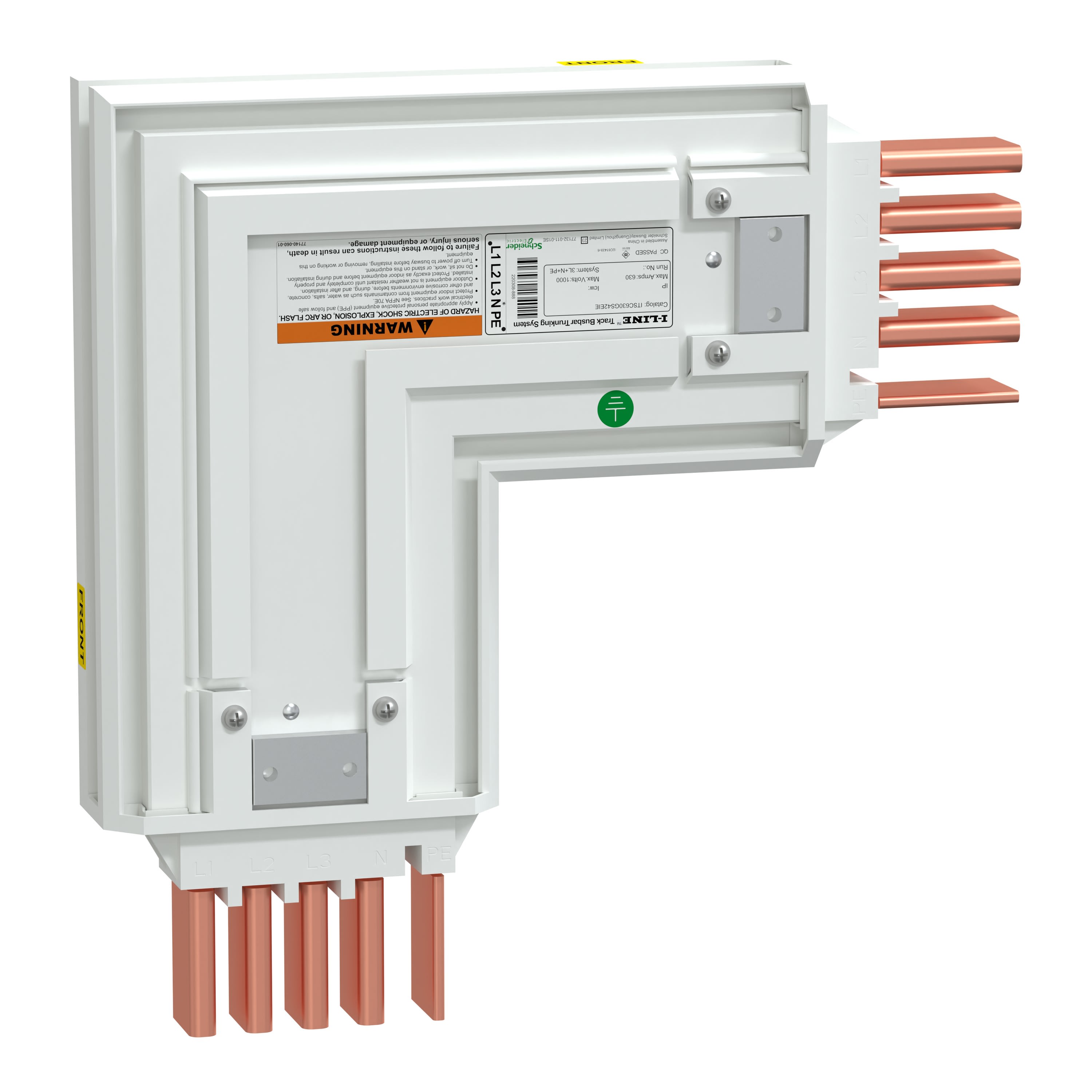 Schneider Electric - i-Line Track-Coude 630A avec neutre interne-3Ph+N+PER-IP42-630A-RAL9003