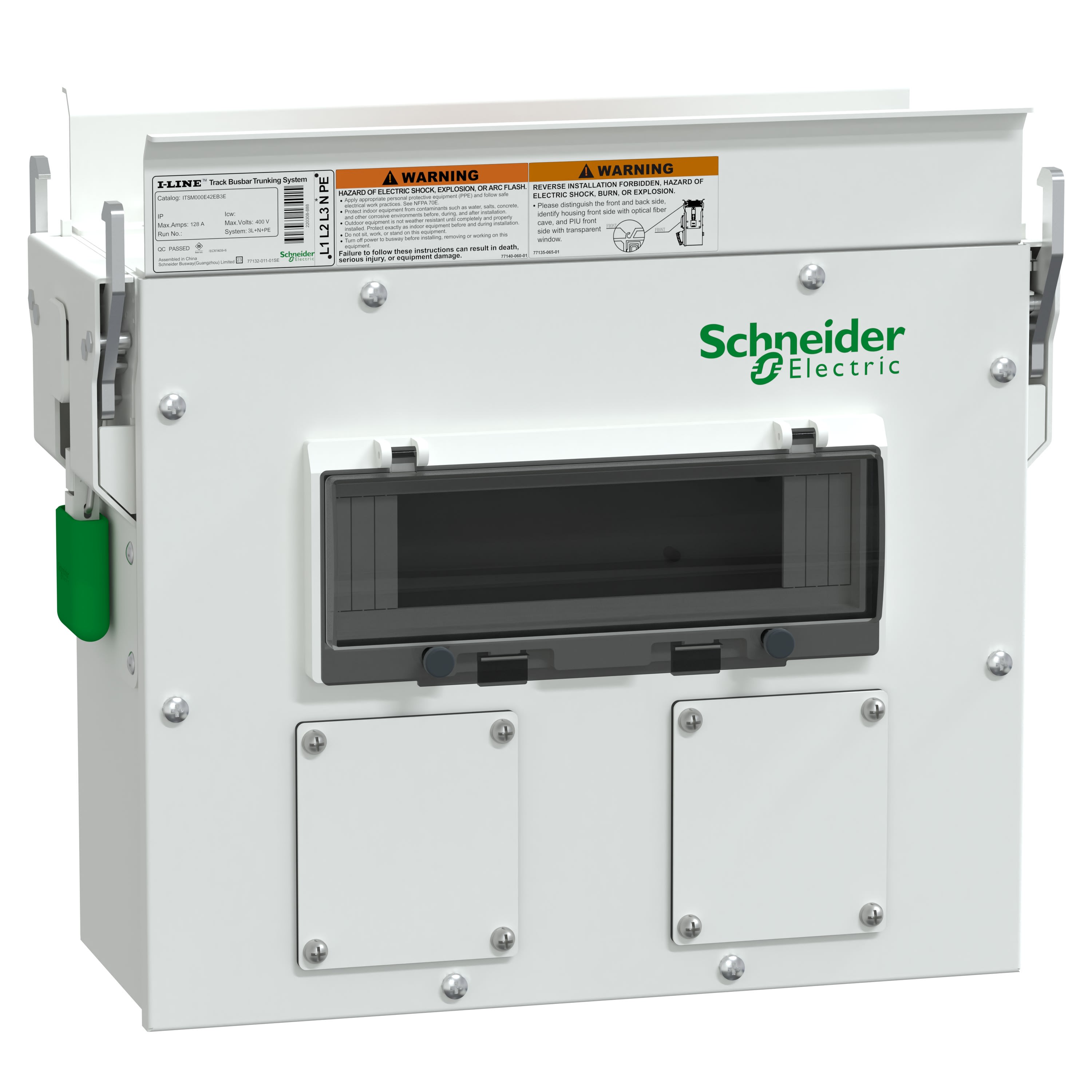 Schneider Electric - i-Line Track-coffret distribution-T3-prises encastrées-IP42-2x63A-RAL9003