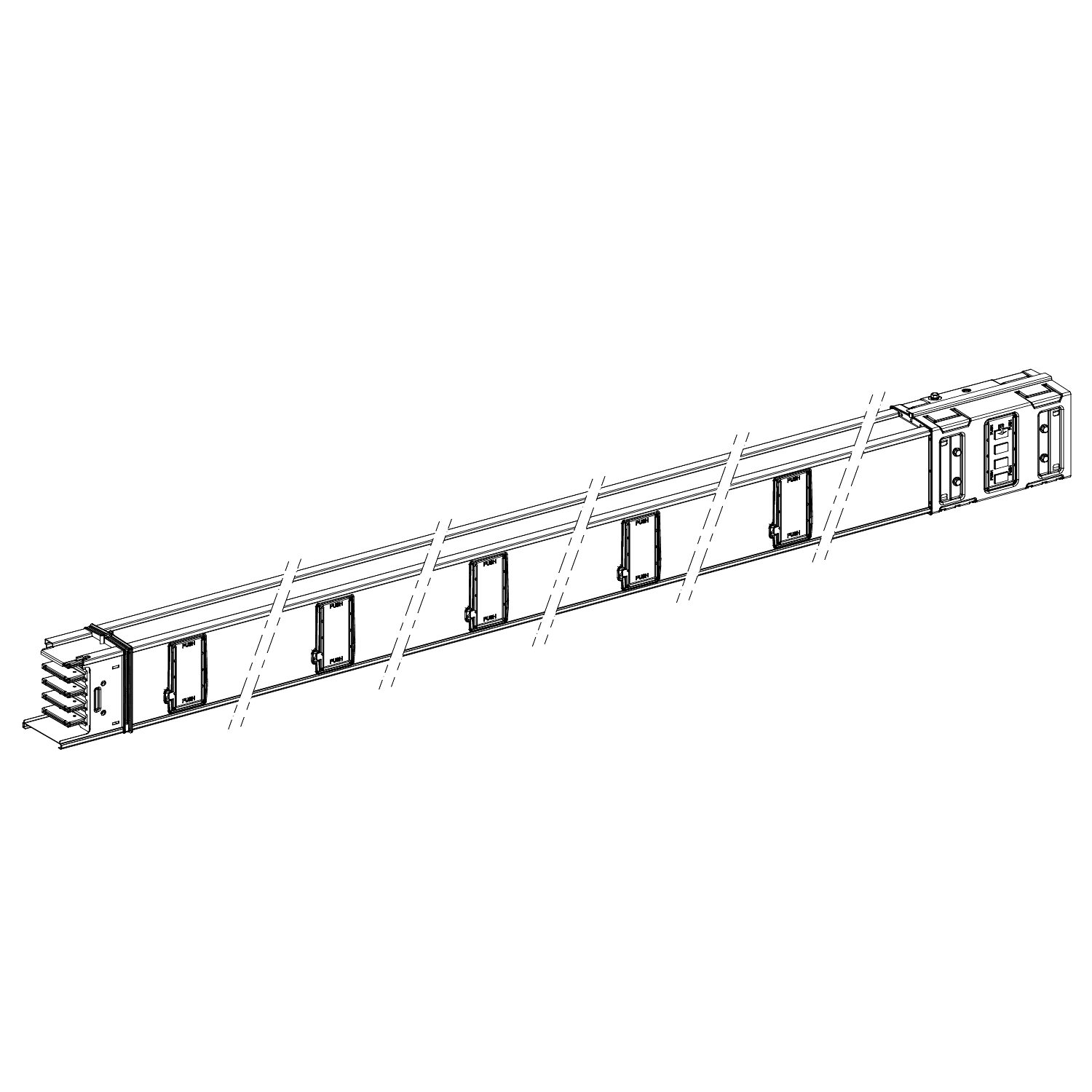 Schneider Electric - Canalis KSA - tronçon droit 800A - 5m - 10 sorties de dérivation