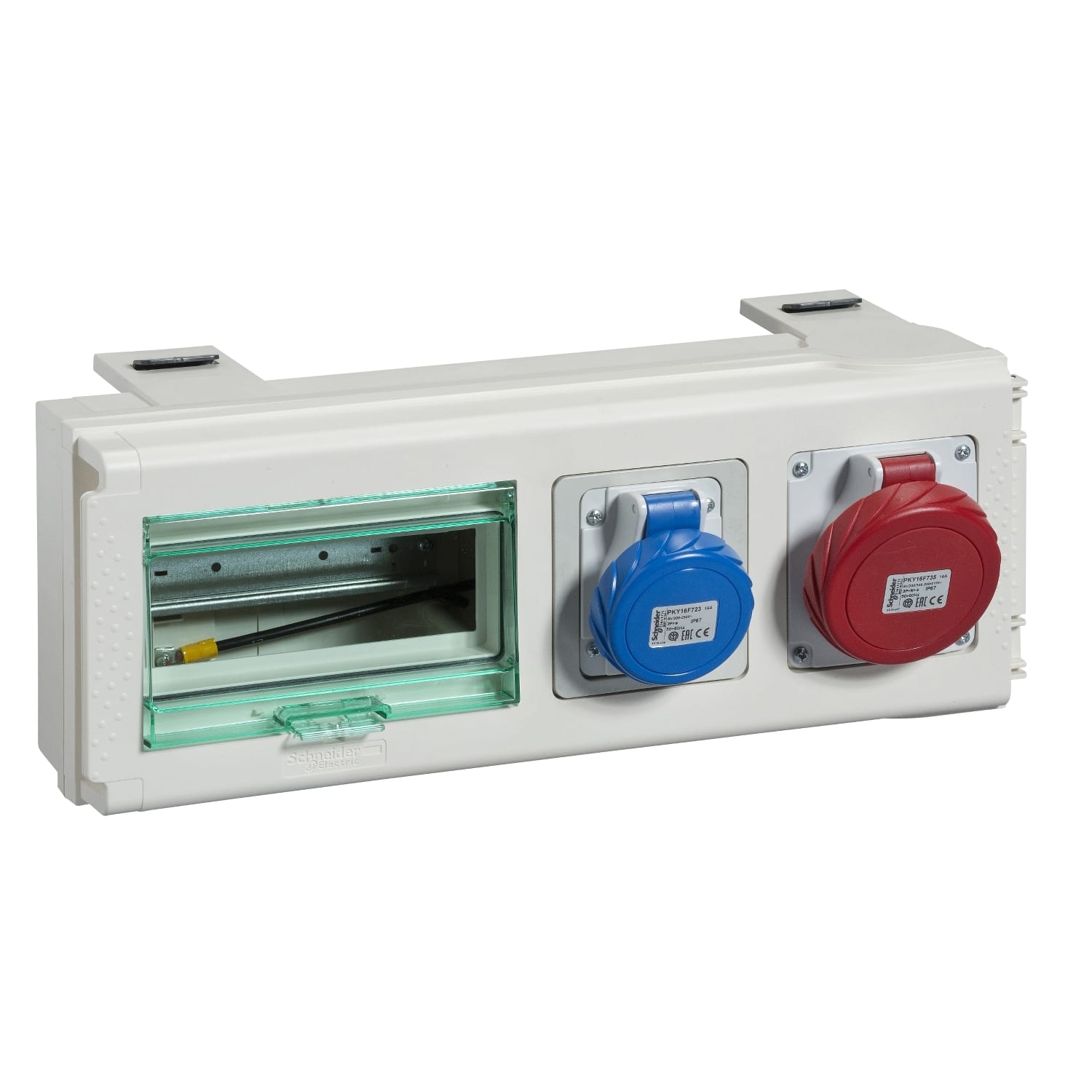 Schneider Electric - Canalis KSB - connecteur de dérivation 32A - 2 prises domestiques Schuko