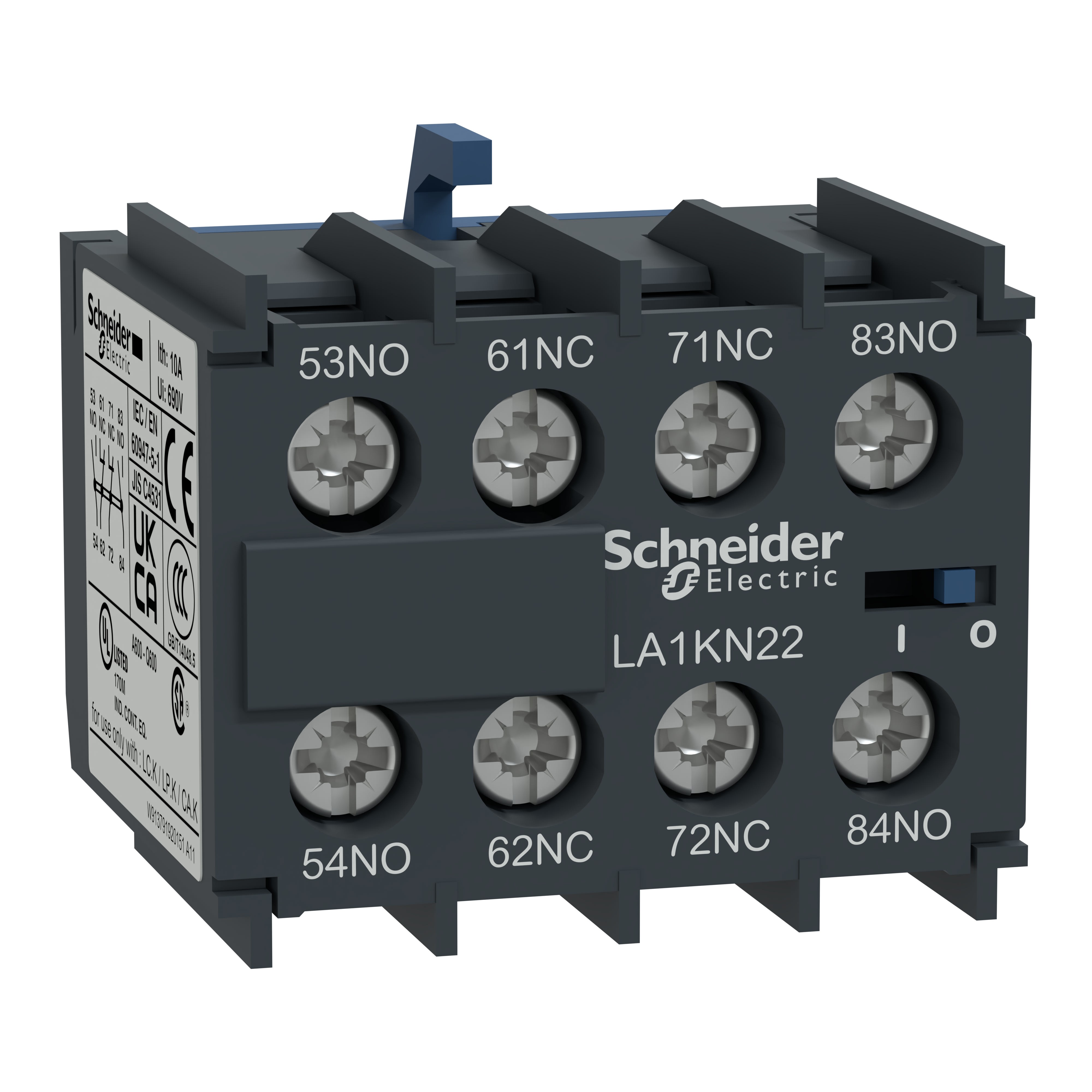 Schneider Electric - TeSys CA - bloc de contacts auxiliaires - 0F+4O - bornes a vis-etriers