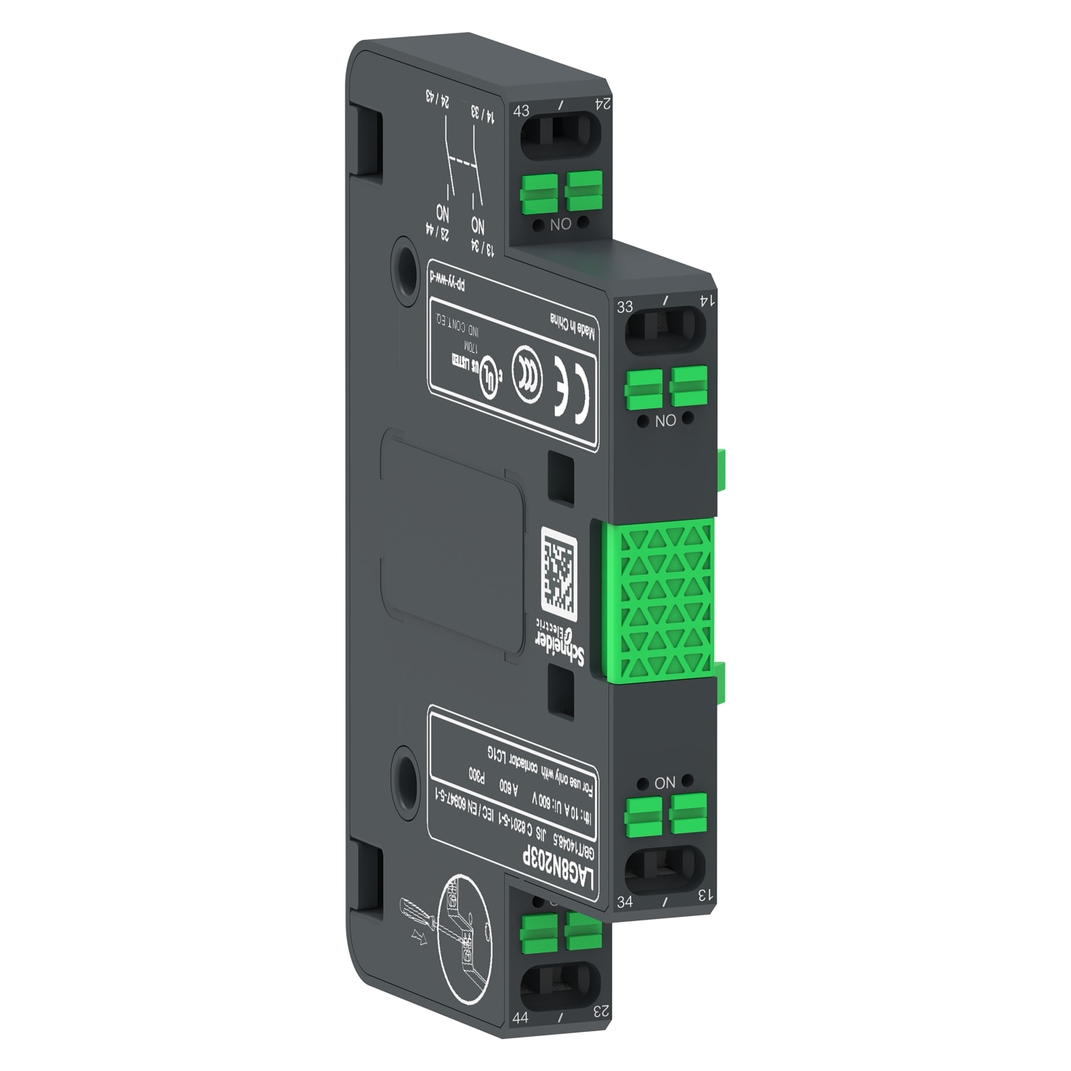 Schneider Electric - Contact auxiliaire 2NO Bornes à ressort R1/L1 TeSys G