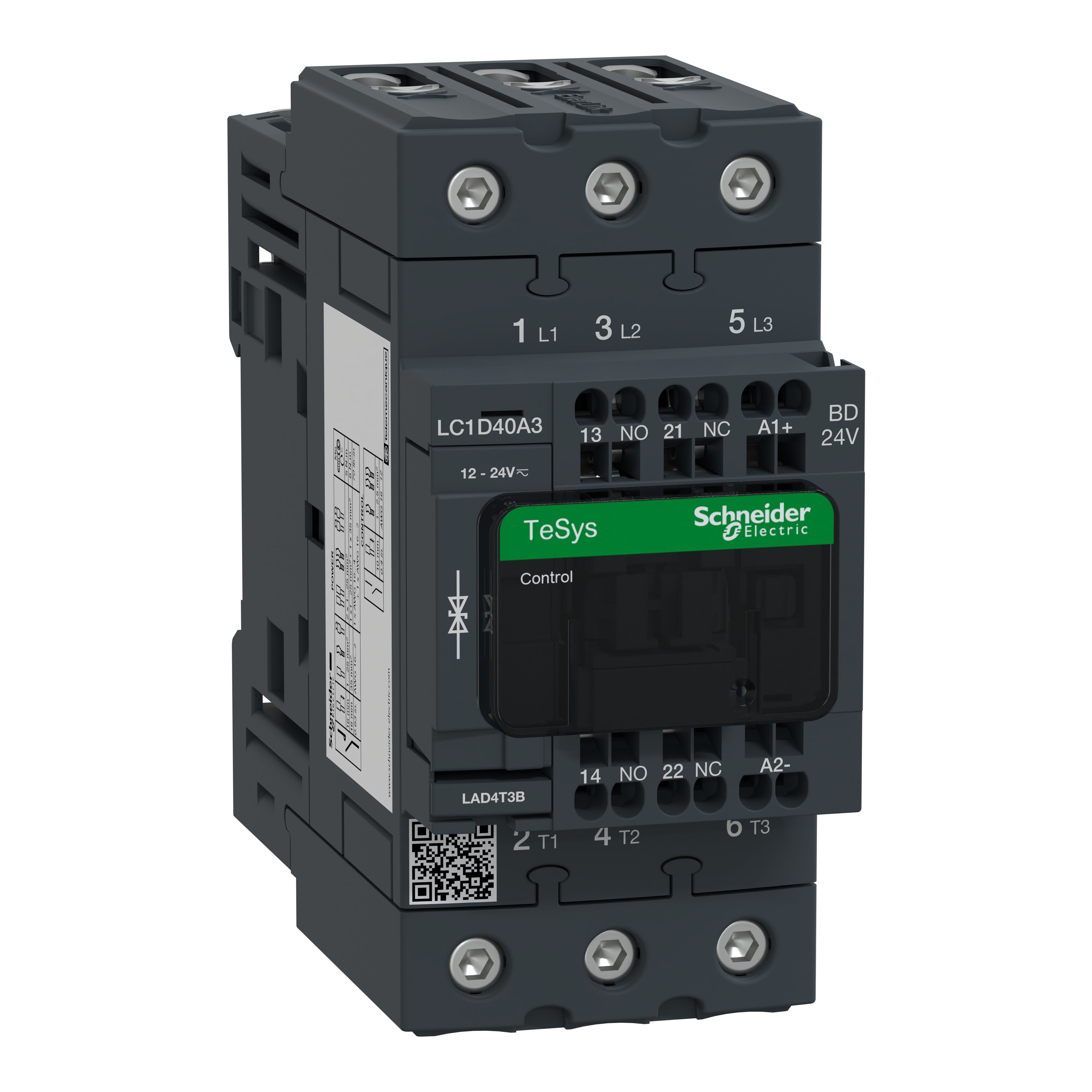 Schneider Electric - TeSys D - Cont everlink 3p ac3 440v 40a ctrl ress bob 24v cc