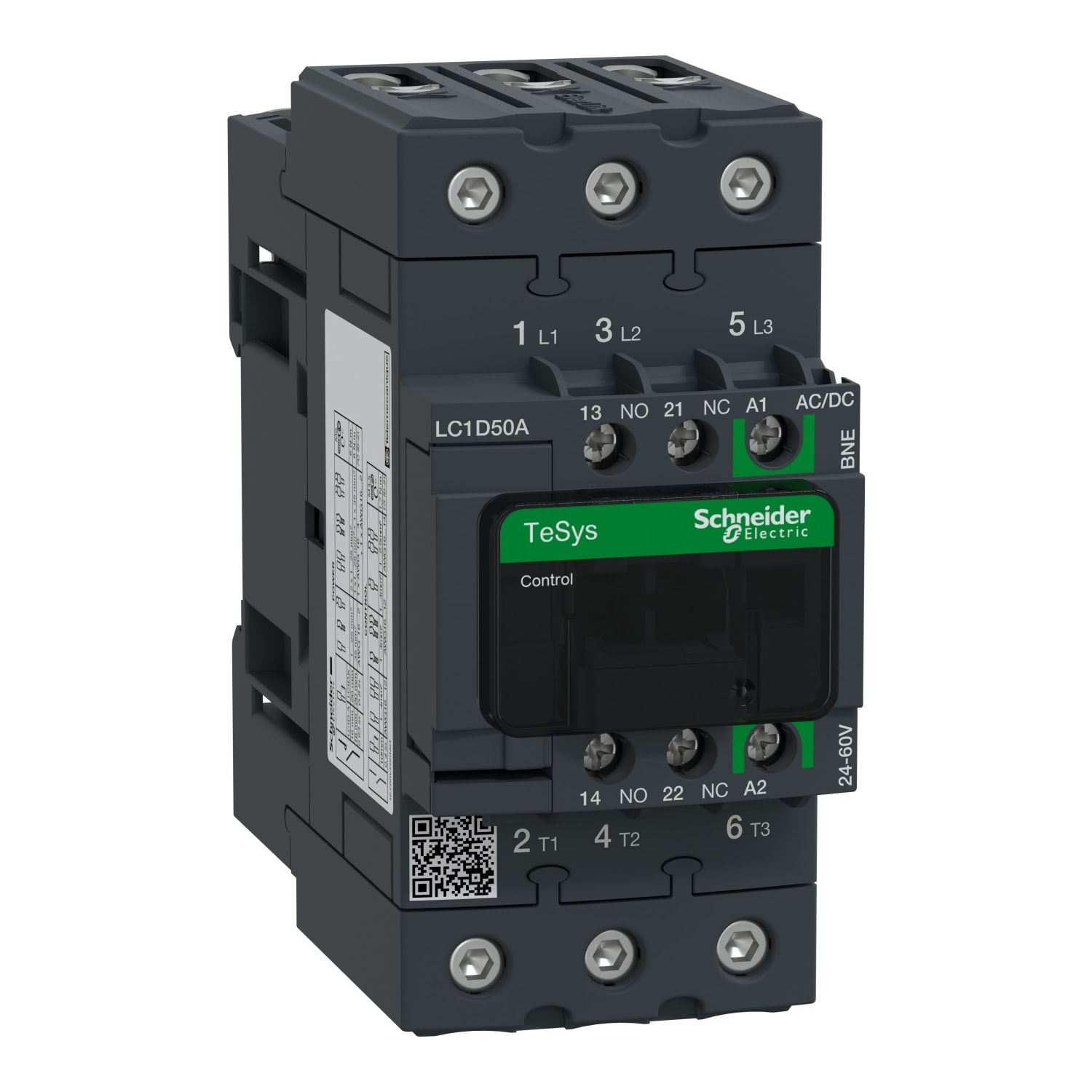 Schneider Electric - TeSys D - contacteur - 3P(3NO) - AC3 - <= 440V 50A - 24 à 60Vca-cc - Everlink