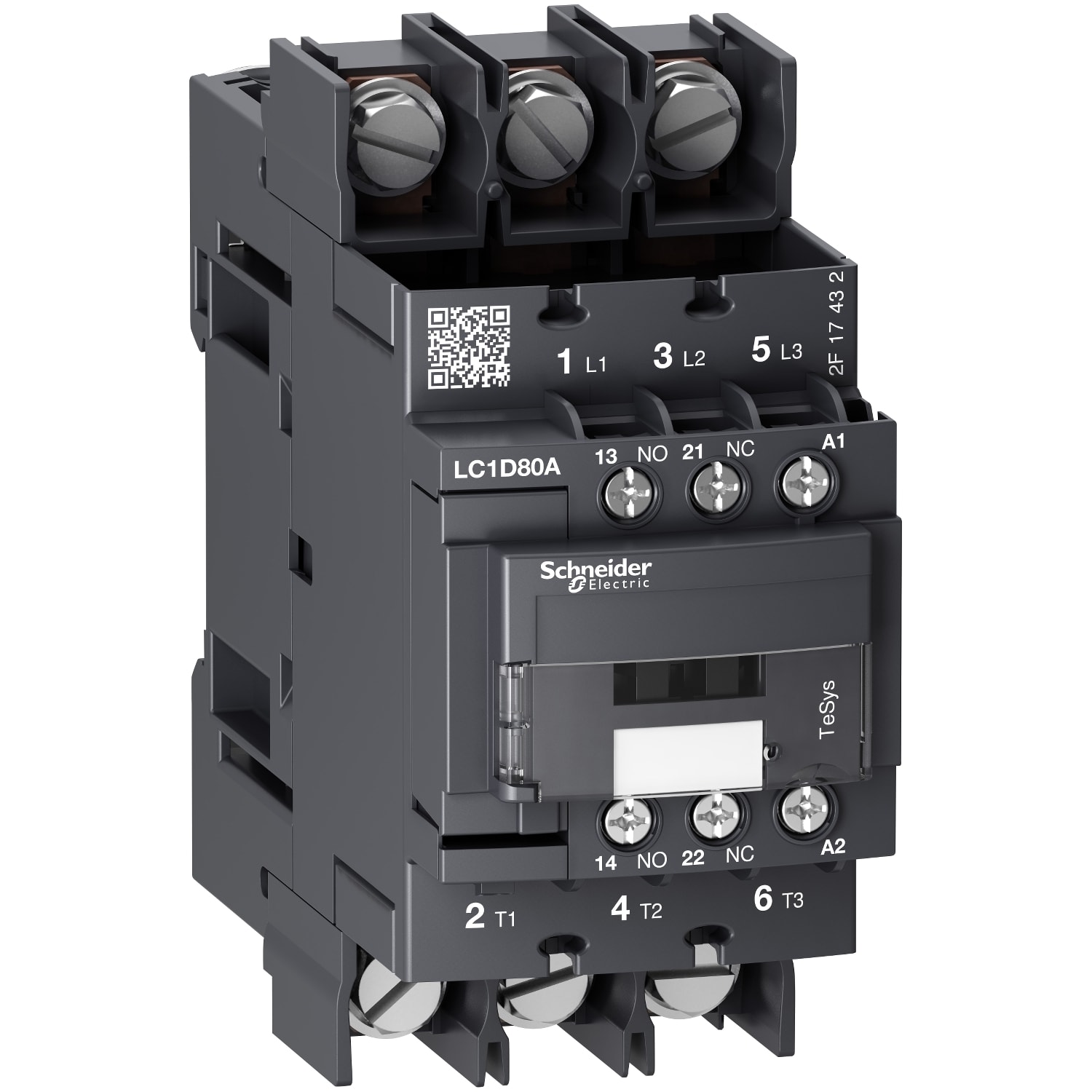 Schneider Electric - TeSys D - contacteur - 3P(3 NO) - AC3 - <= 440V 80A - 230Vca - cosses fermées