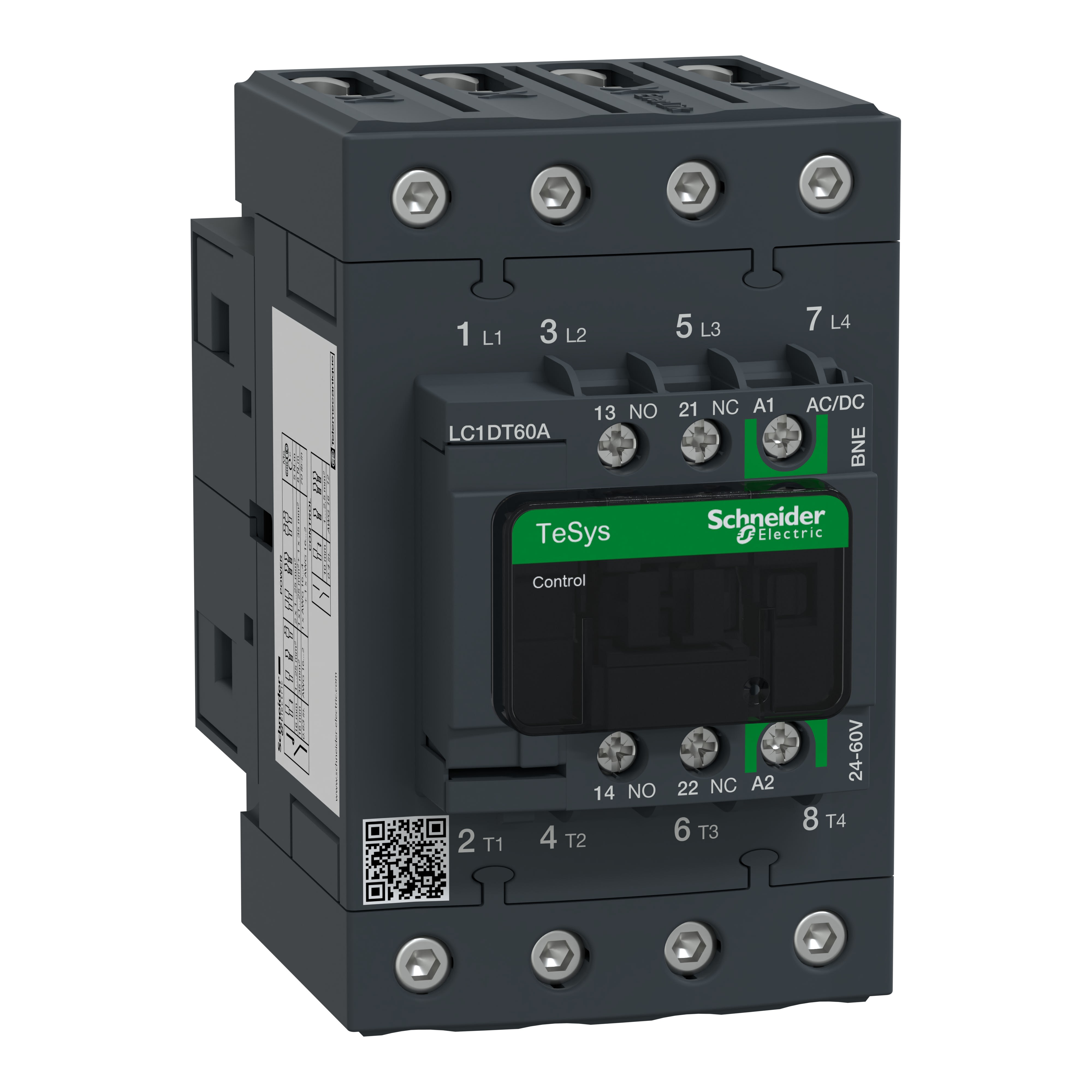 Schneider Electric - TeSys D Green - contacteur 4P (4NO) 66A - 24/60VCA/CC - basse conso - vis