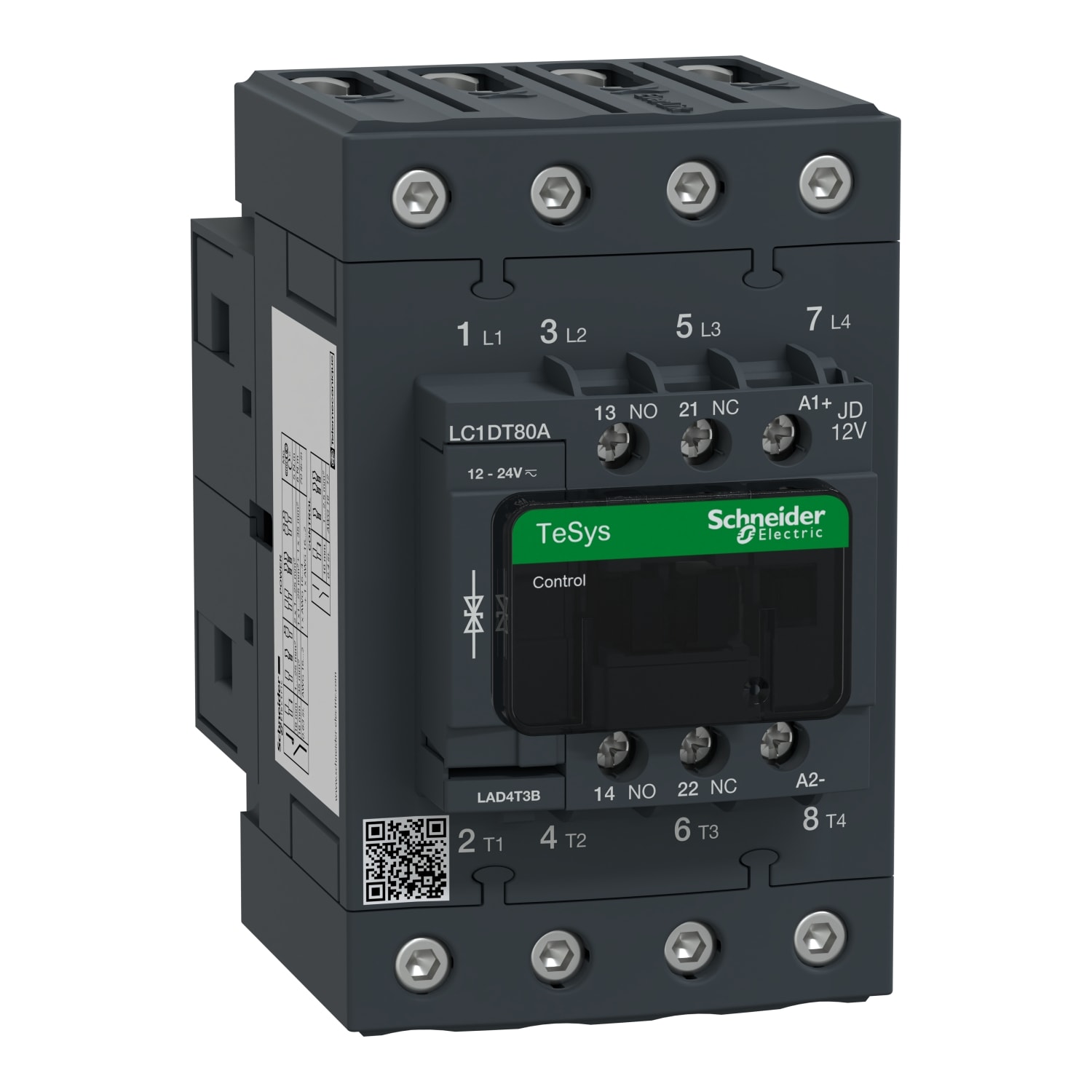 Schneider Electric - TeSys LC1D - contacteur - 4P - AC-3 440V - 80A - bobine 12Vcc
