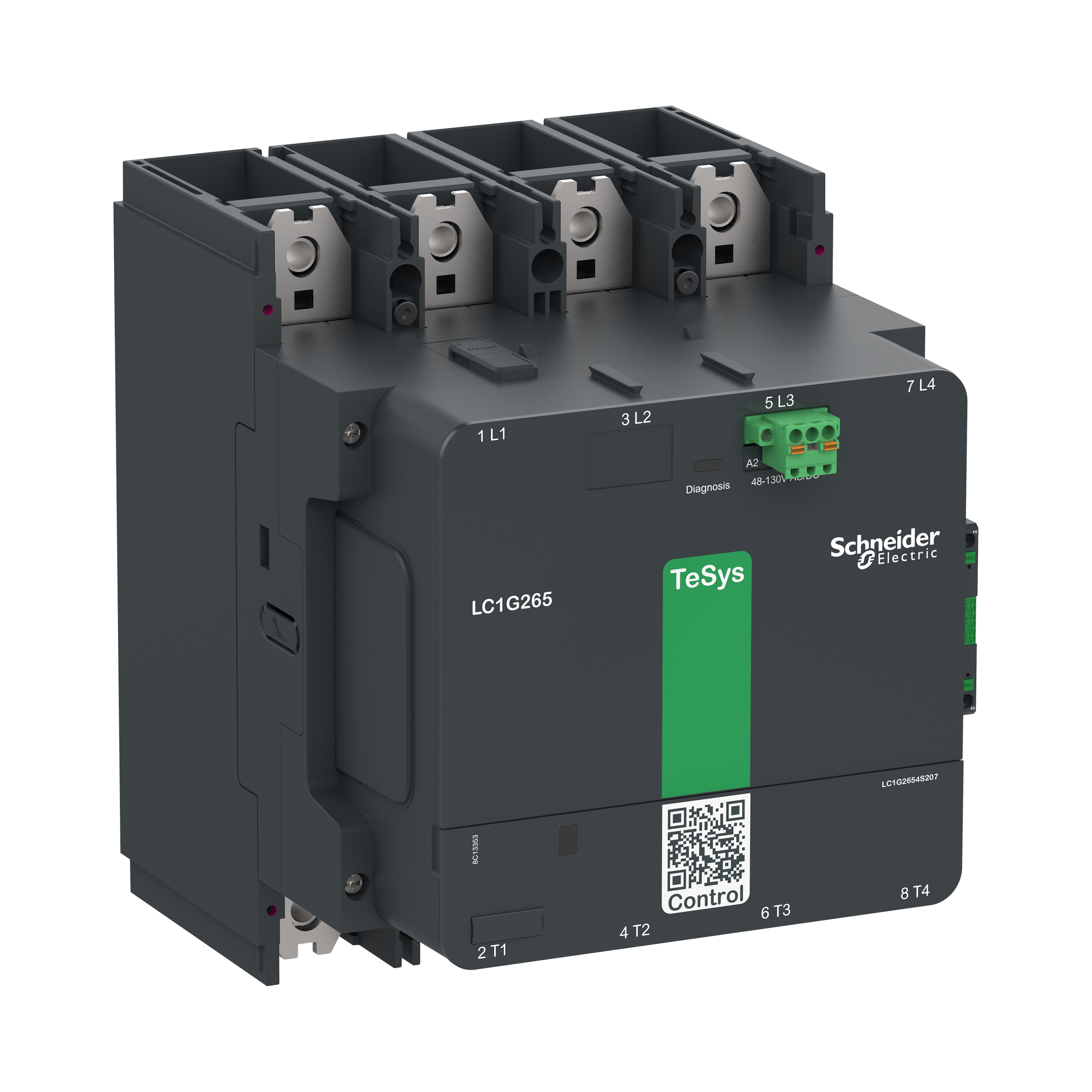 Schneider Electric - Contacteur TeSys LC1G 265A 440V 4P AC3 Standard 48-130V AC-DC ferroviaire