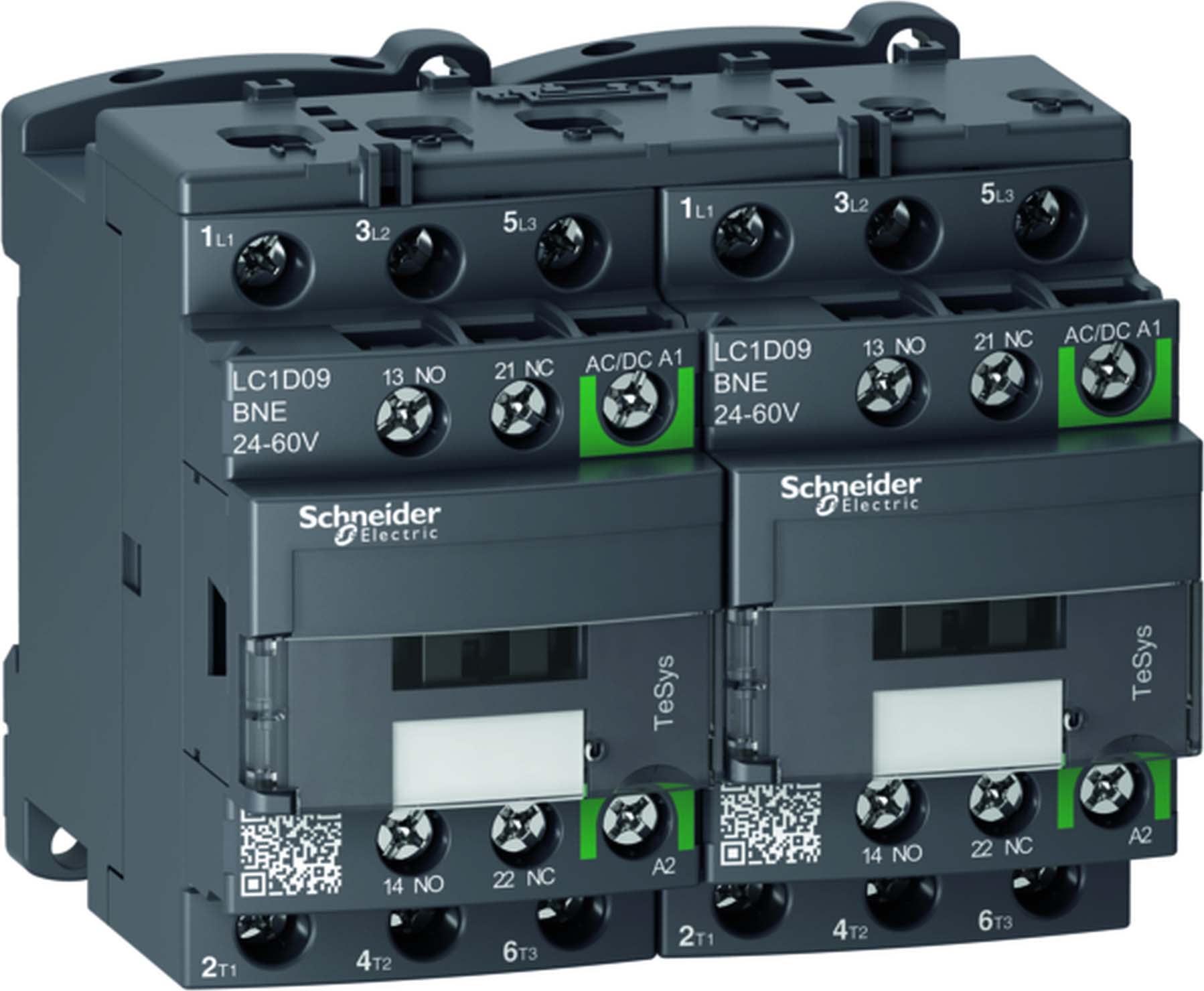 Schneider Electric - TeSys D - contacteur inverseur - 3P(3 NO) - AC3 - <= 440V 12A - 100 à 250Vca-cc