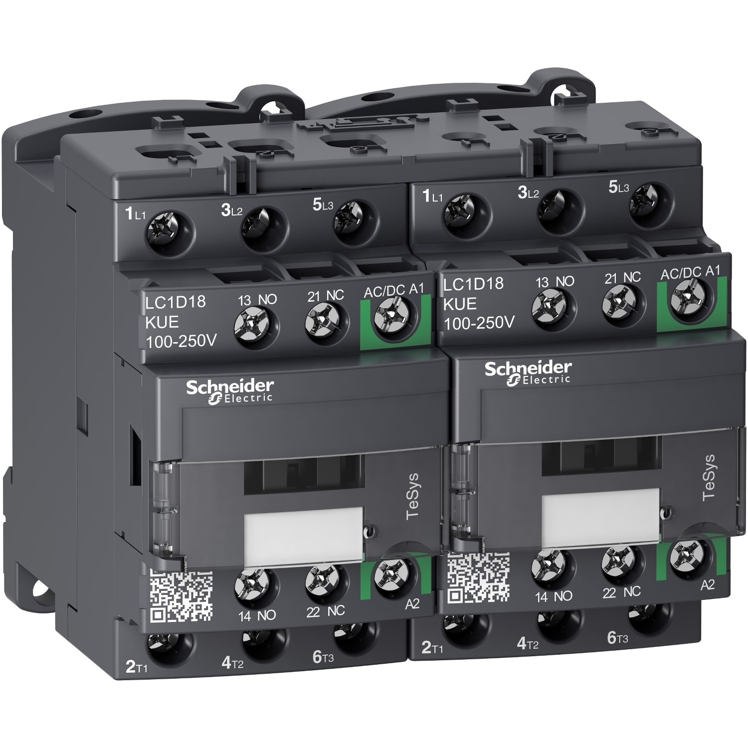 Schneider Electric - TeSys D - contacteur inverseur - 3P(3 NO) - AC3 - <= 440V 18A - 100 à 250Vca-cc