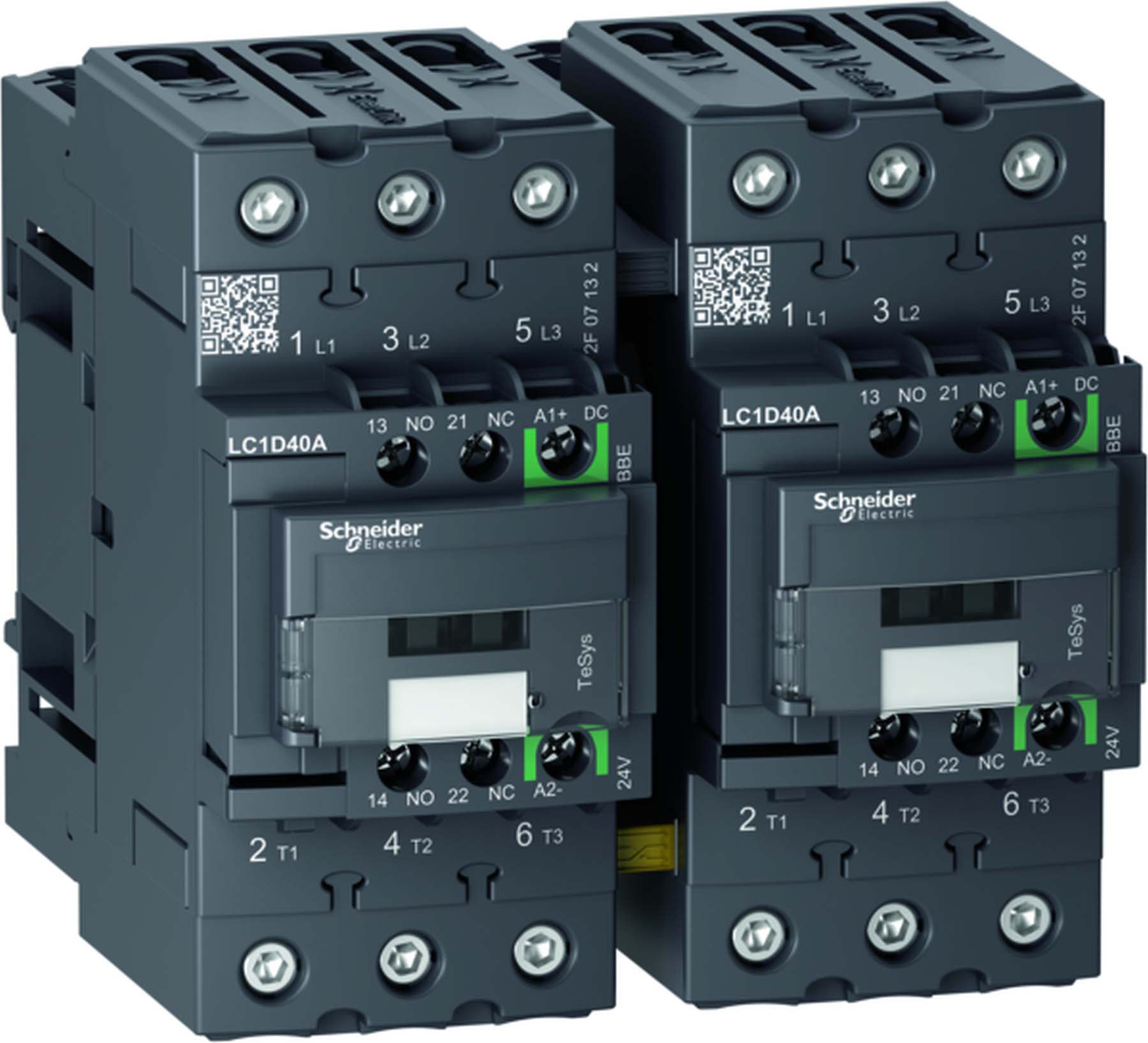 Schneider Electric - TeSys D - contacteur inverseur - 3P(3NO) - AC3 - <= 440V 50A - 24Vcc - Everlink