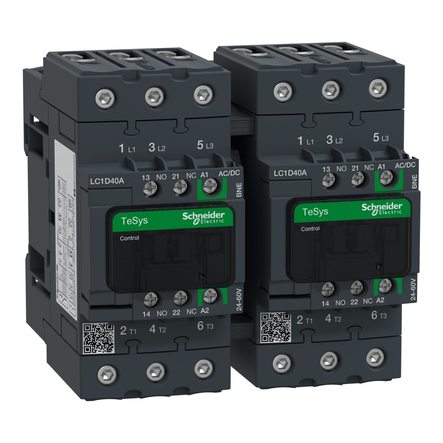 Schneider Electric - TeSys D - contacteur inverseur - 3P(3NO) - AC3 - <= 440V 40A - 24 à 60Vca-cc - E