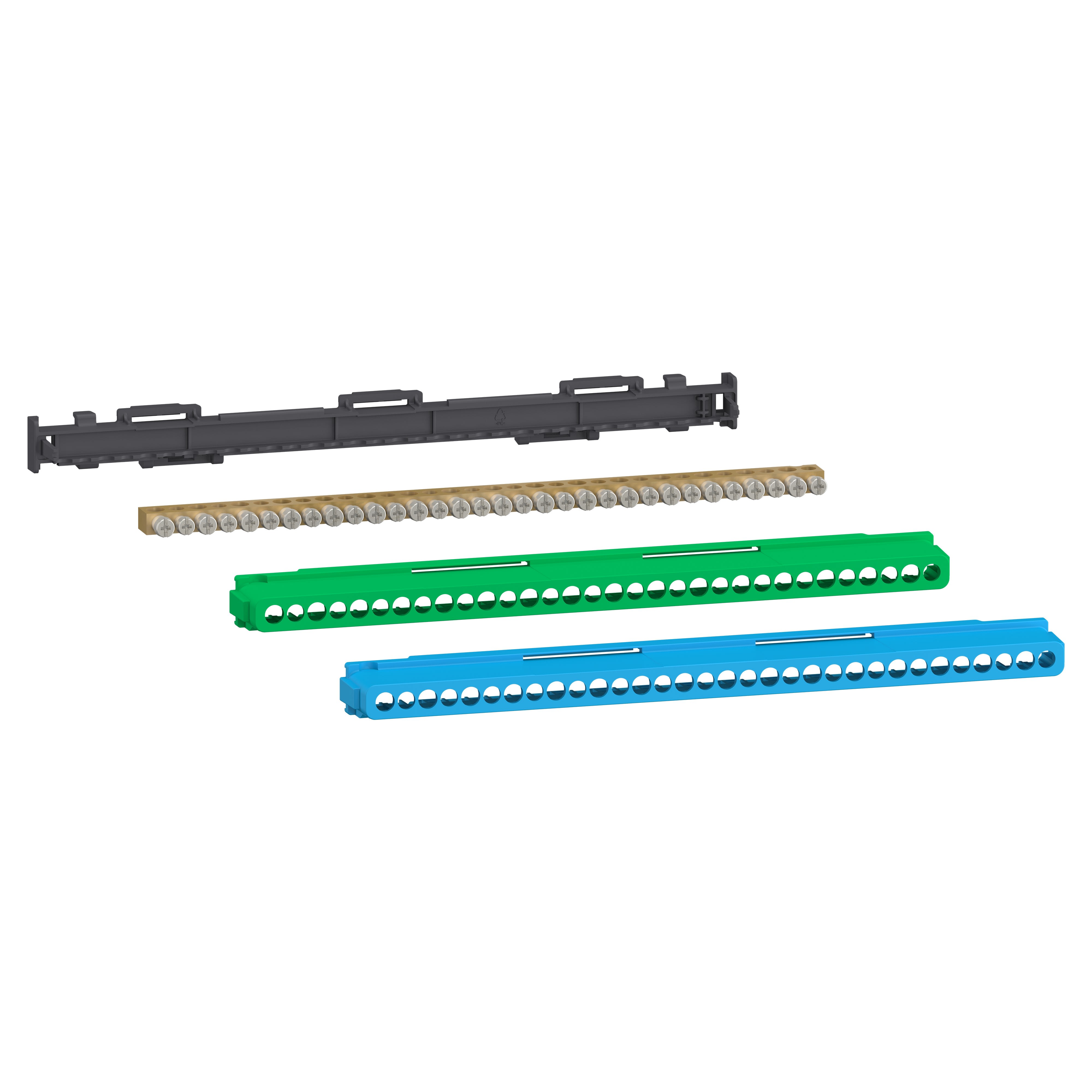 Schneider Electric - Linergy - bornier 80A à vis 32 trous 8x16²+8x10² et couvercles pour Terre/Neutre