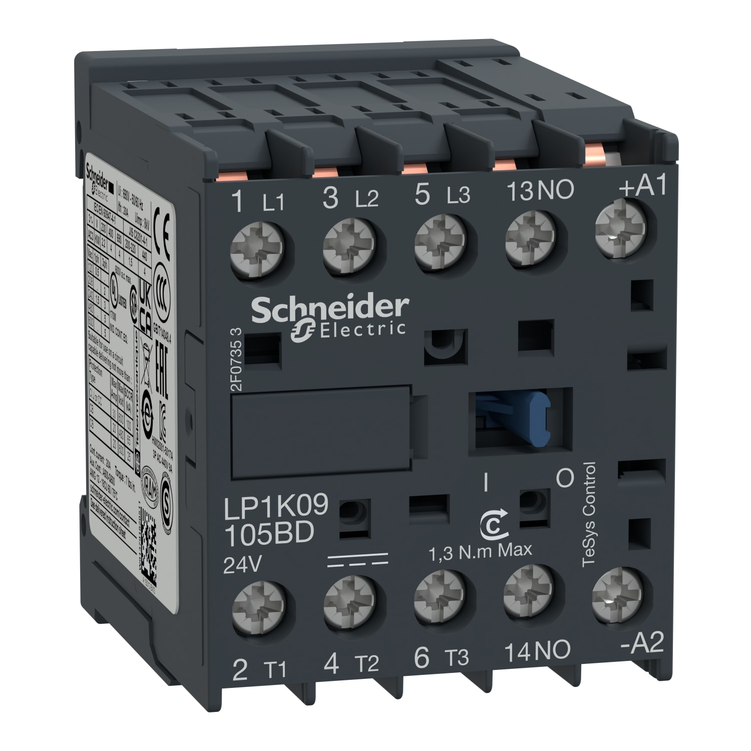 Schneider Electric - TeSys LP1K - contacteur - 3P - AC-3 440V - 9A - bobine 24Vcc