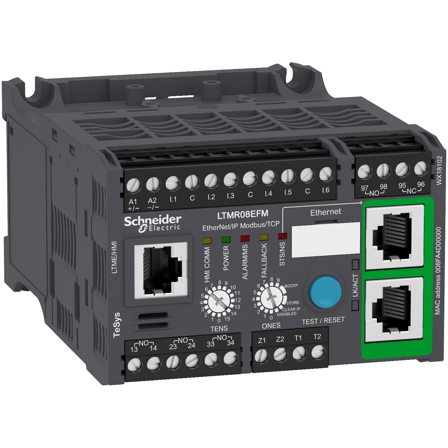 Schneider Electric - TeSys T controleur moteur LTM R, Ethernet, 100 a 240 V CA, 0,4...8 A