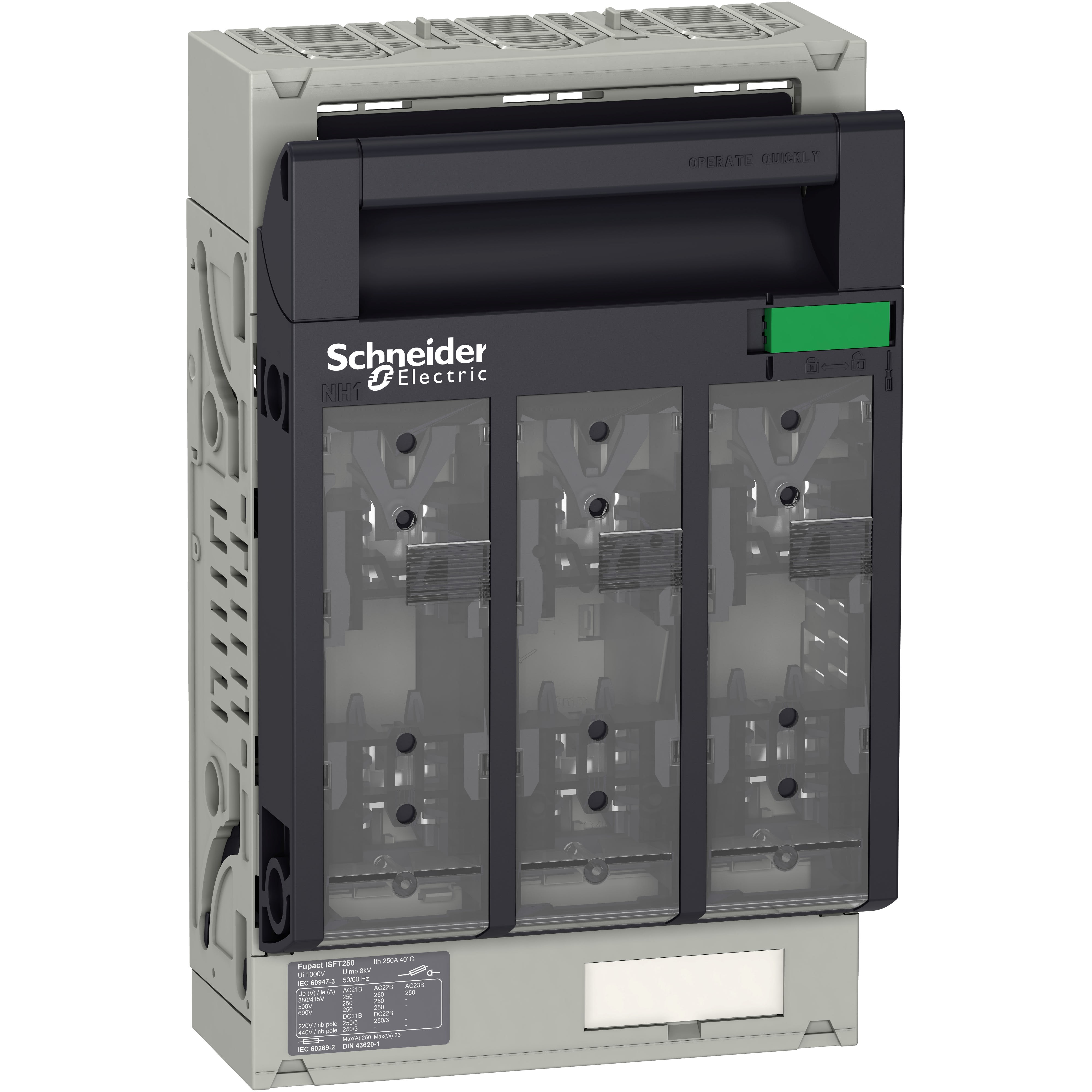 Schneider Electric - Fupact ISFT250 - inter sect fusib - 3P - fixe - raccordement plage - M10