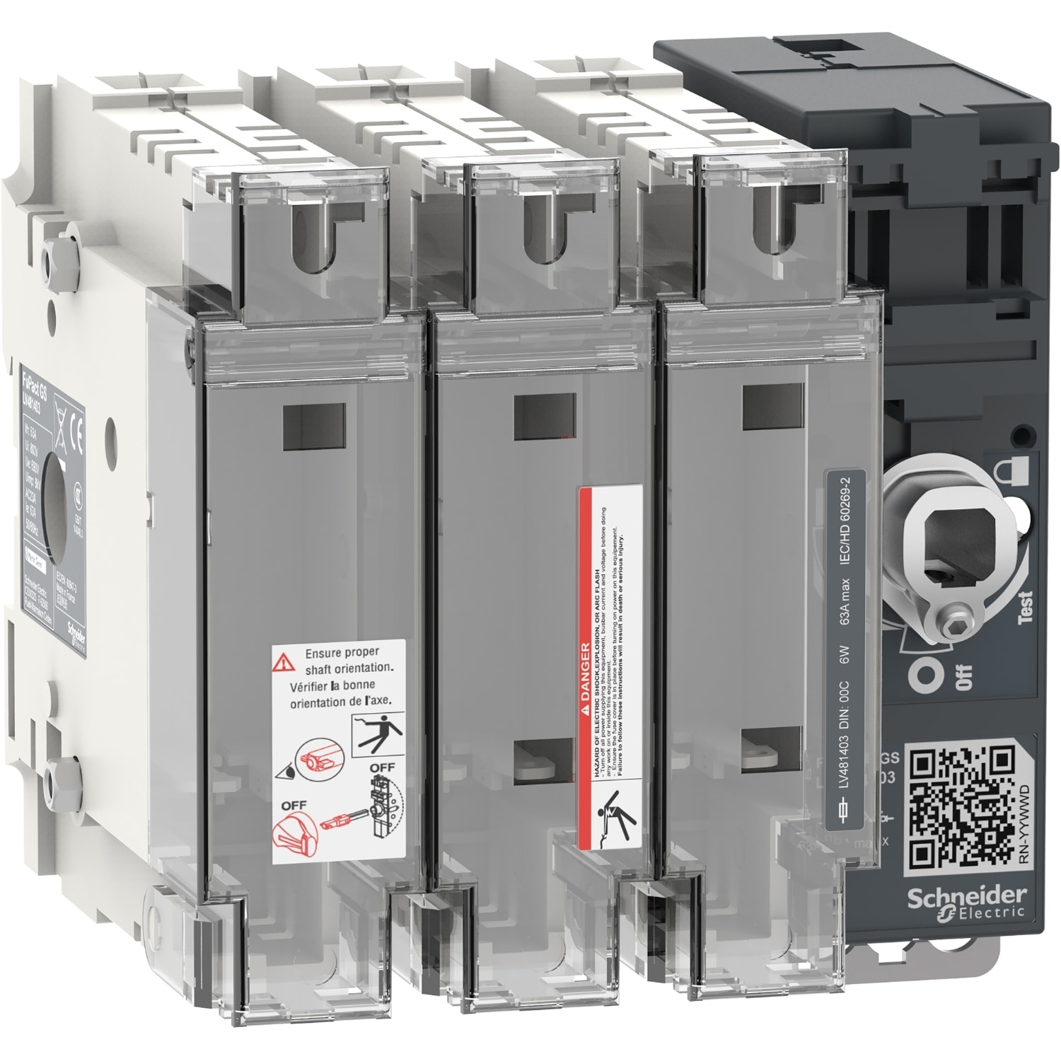 Schneider Electric - FuPact GS - interrupteur sectionneur fusible - 63A - 3P - DIN 000 - F&R CTRL