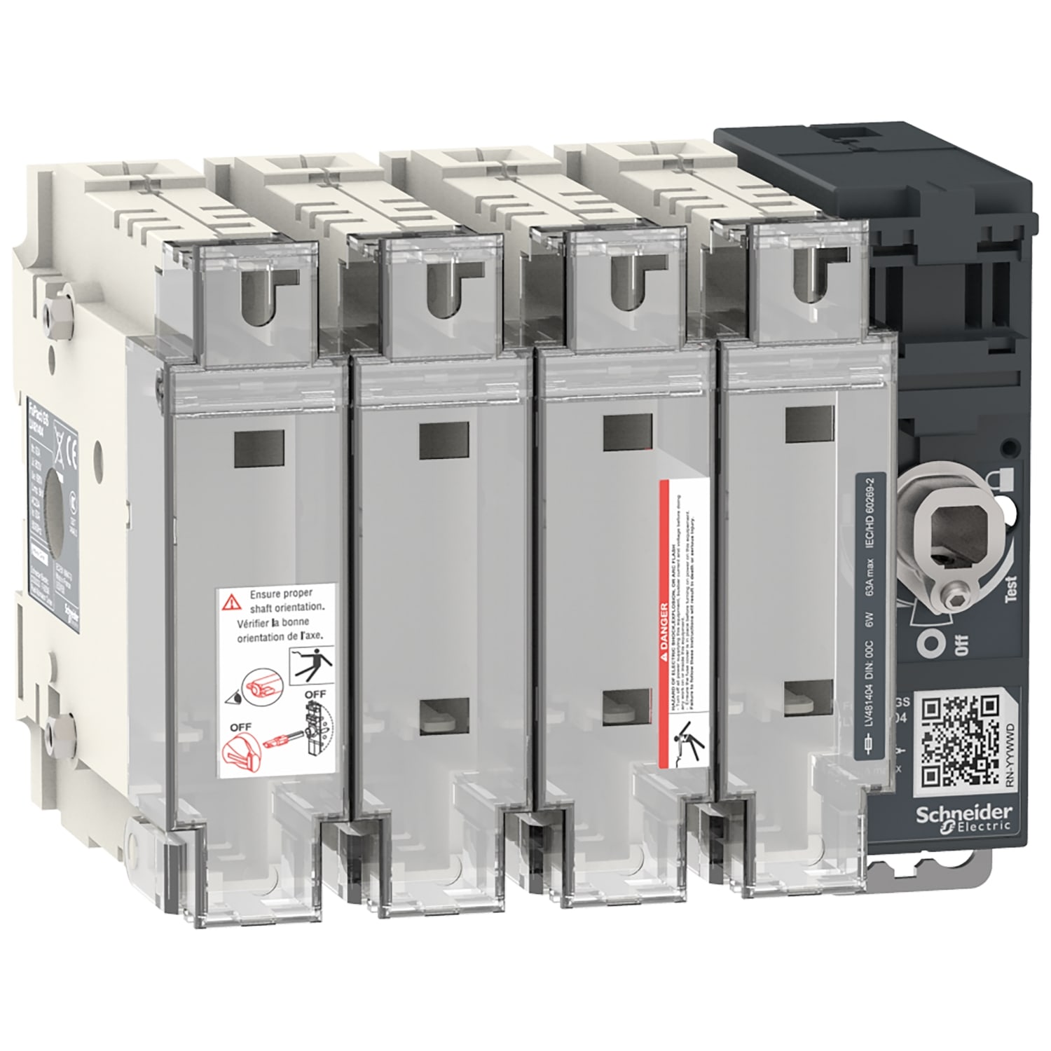 Schneider Electric - FuPact GS - interrupteur sectionneur fusible - 63A - 4P - DIN 000 - F&R CTRL
