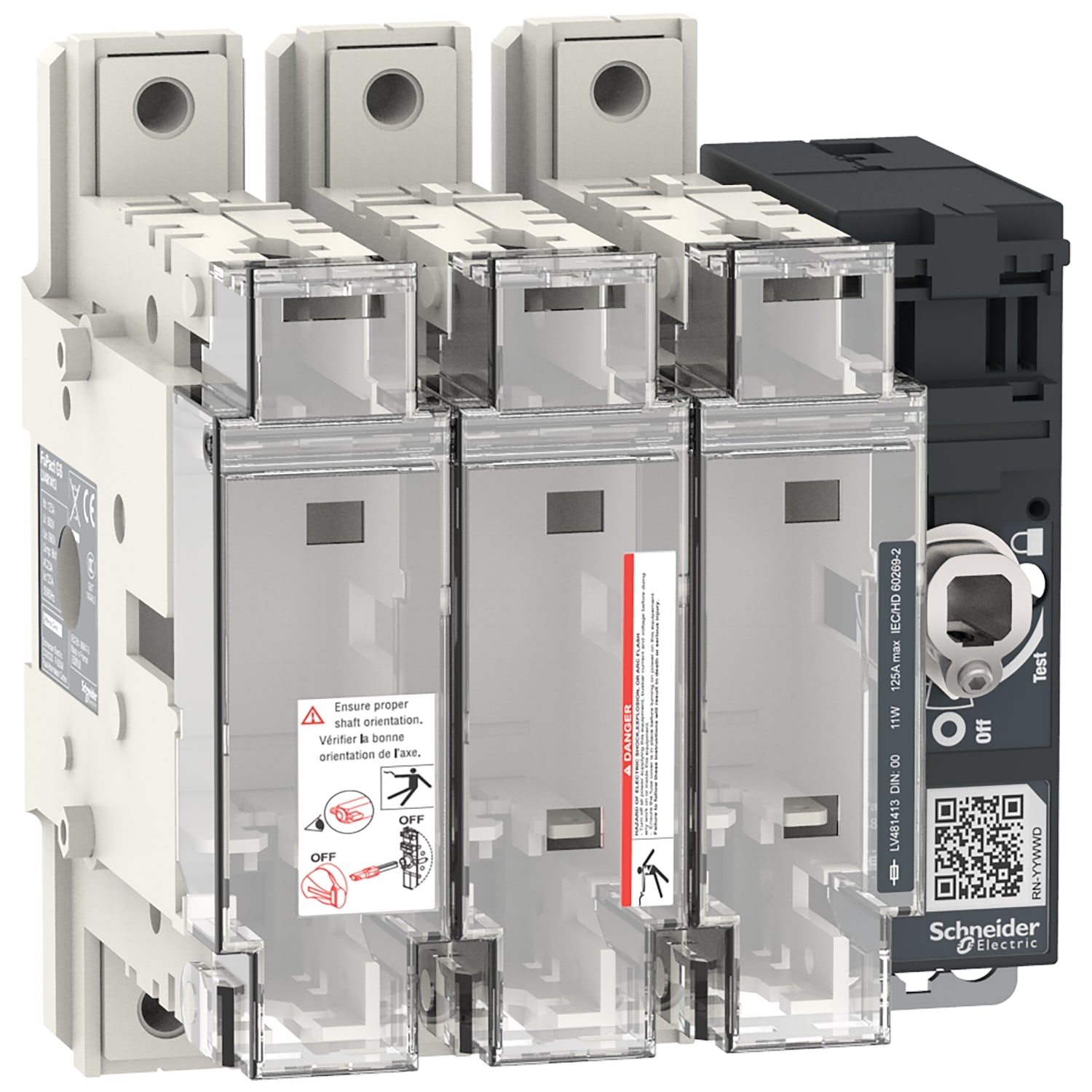 Schneider Electric - FuPact GS - interrupteur sectionneur fusible - 125A - 3P - DIN 00/000 - F&R CTRL