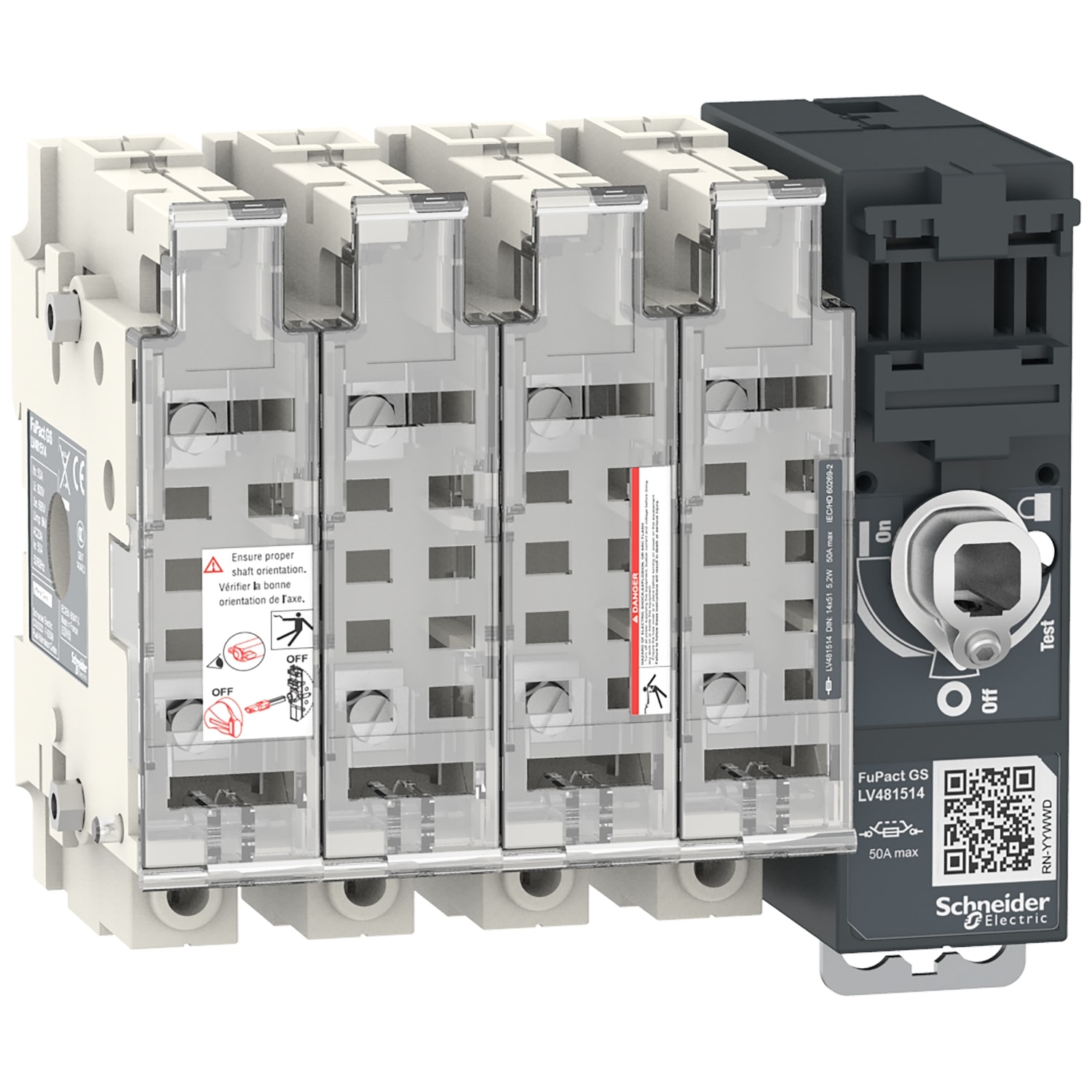 Schneider Electric - FuPact GS - interrupteur sectionneur fusible - 50A - 4P - NFC 14*51 - F&R CTRL