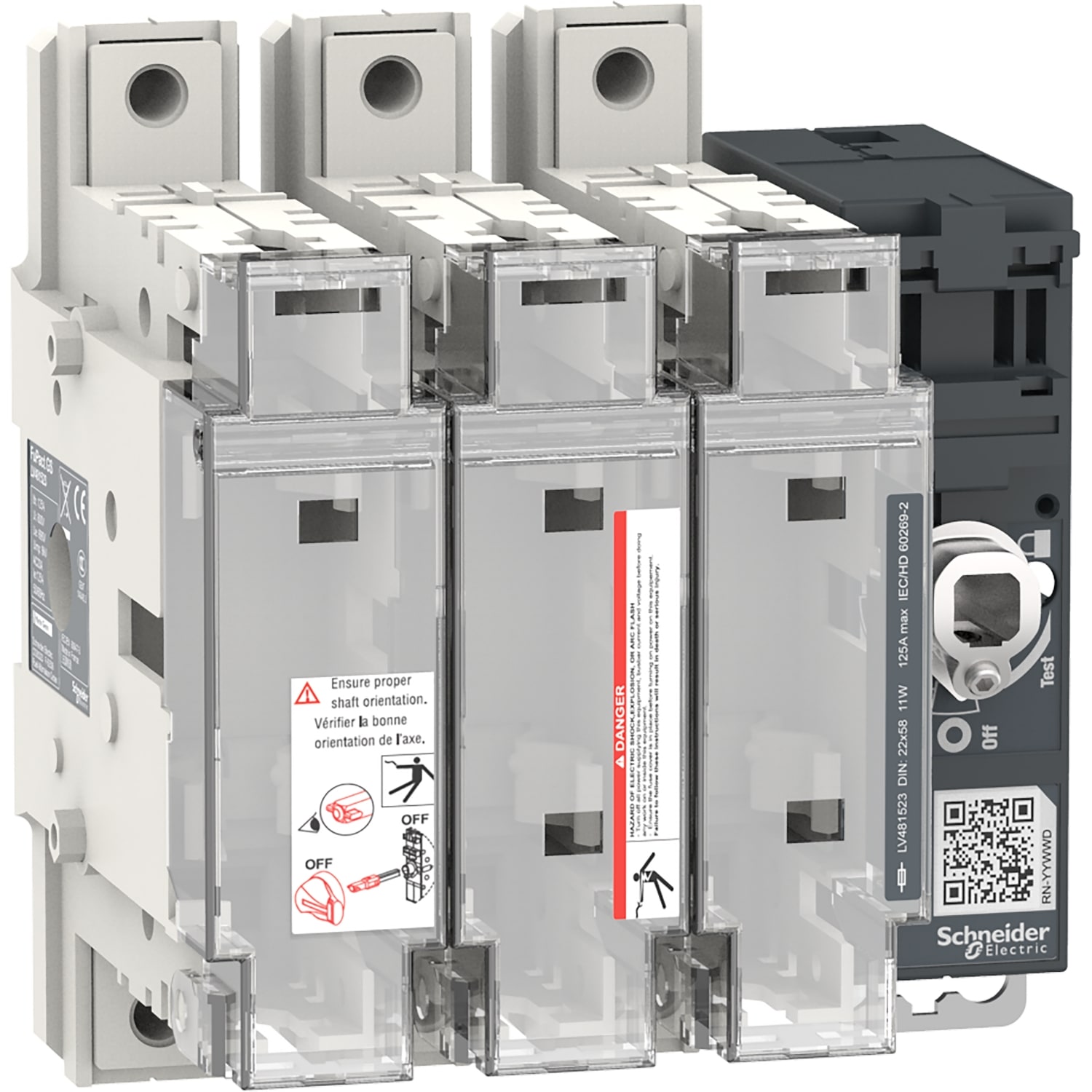 Schneider Electric - FuPact GS - interrupteur sectionneur fusible - 125A - 3P - NFC 22*58 - F&R CTRL