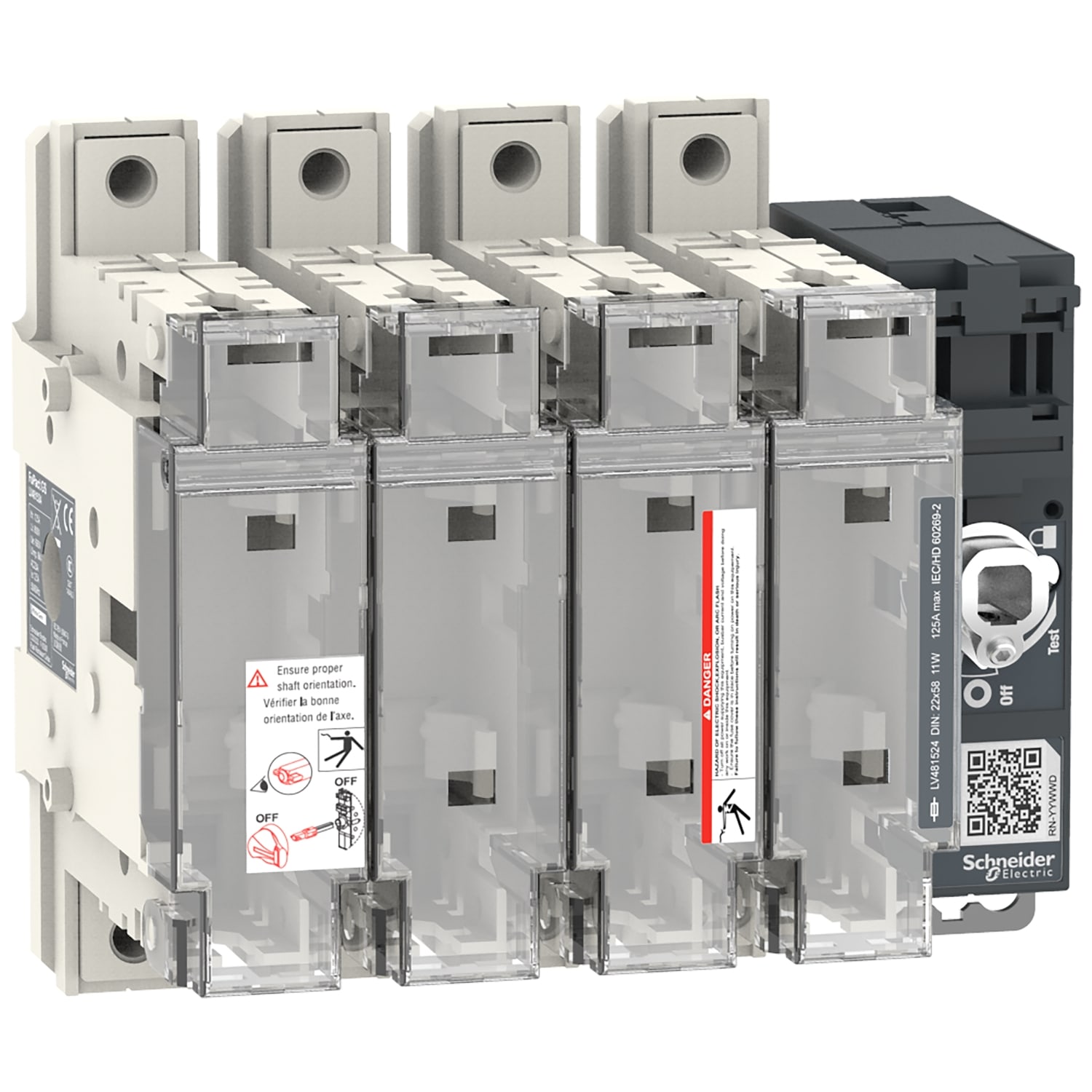 Schneider Electric - FuPact GS - interrupteur sectionneur fusible - 125A - 4P - NFC 22*58 - F&R CTRL
