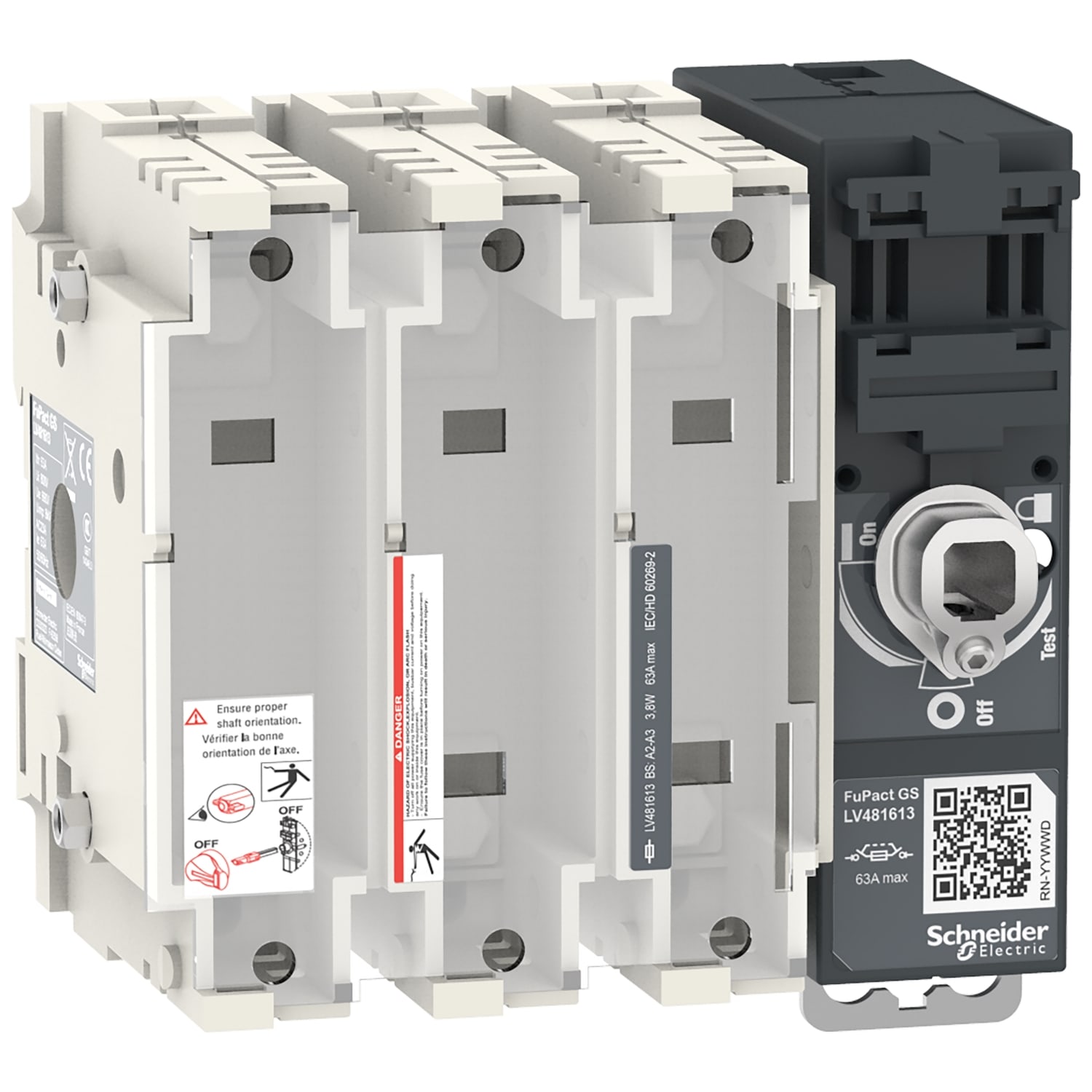 Schneider Electric - FuPact GS - interrupteur sectionneur fusible - 63A - 3P - BS A2/3 - F&R CTRL