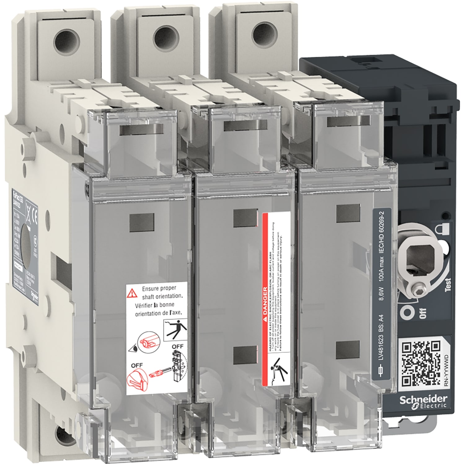 Schneider Electric - FuPact GS - interrupteur sectionneur fusible - 100A - 3P - BS A2/4 - F&R CTRL