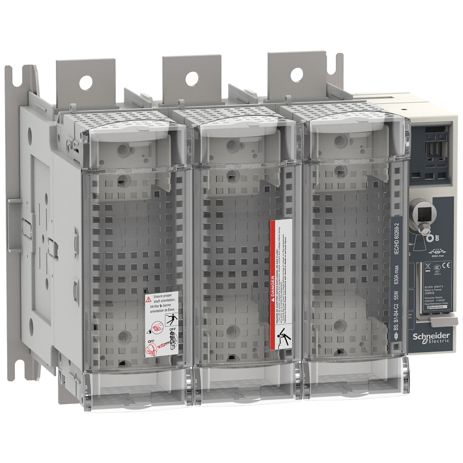 Schneider Electric - FuPact GS - interrupteur sectionneur fusible - 630A - 3P - BS C1/2 - F&R CTRL