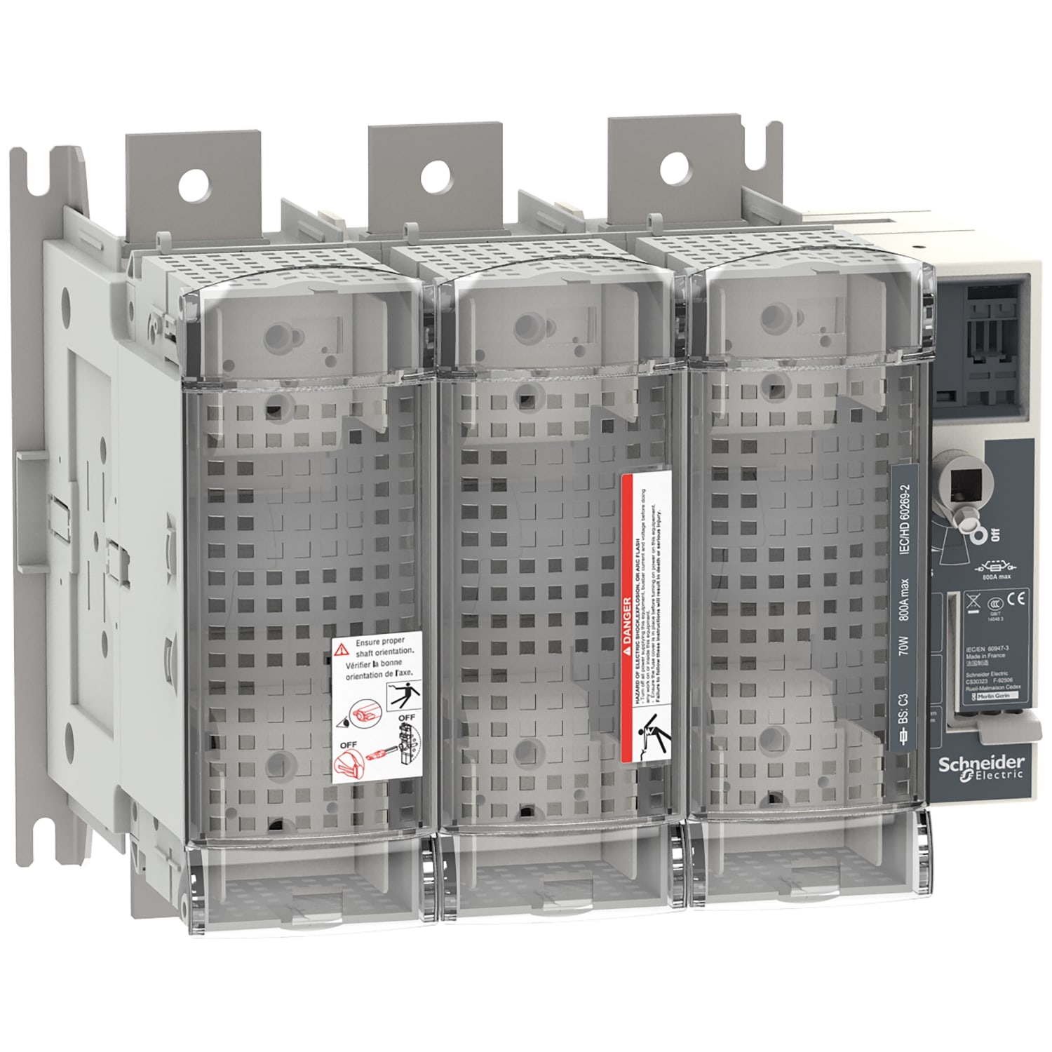 Schneider Electric - FuPact GS - interrupteur sectionneur fusible - 800A - 3P - BS C1/3 - F&R CTRL