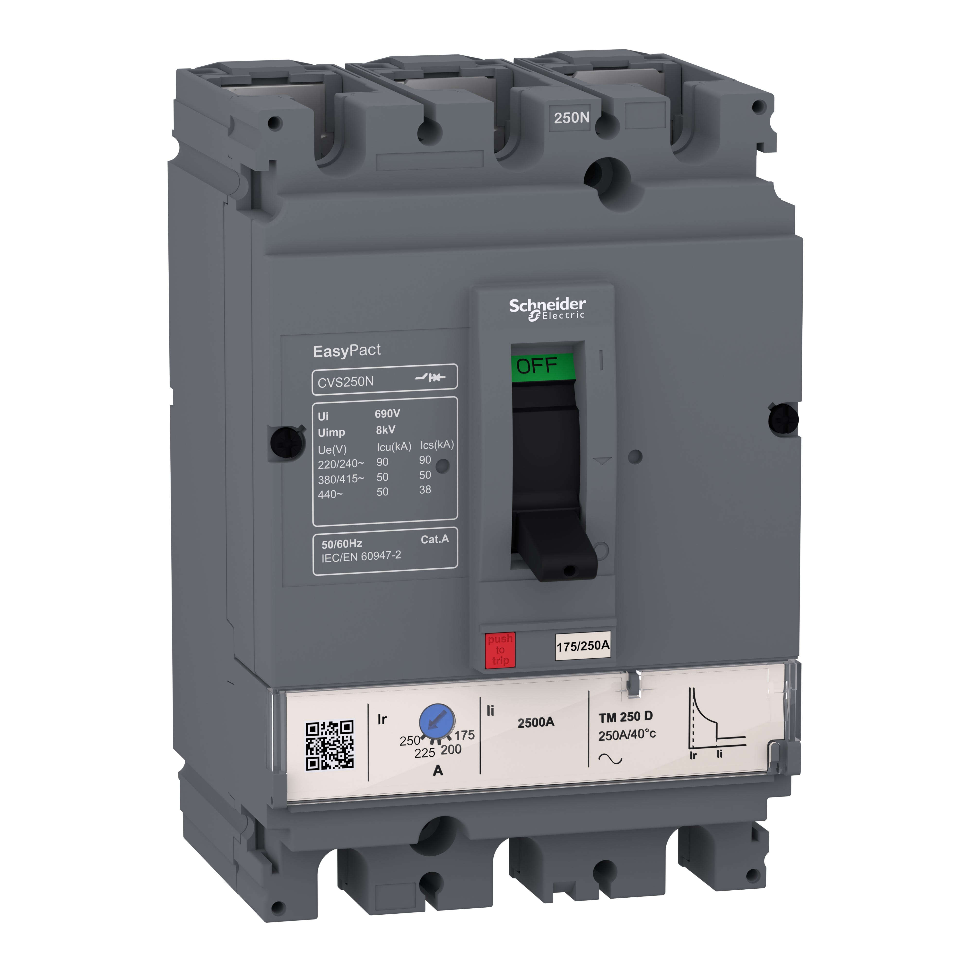 Schneider Electric - EasyPacT CVS - Disjoncteur CVS250N TM250D 3P3D