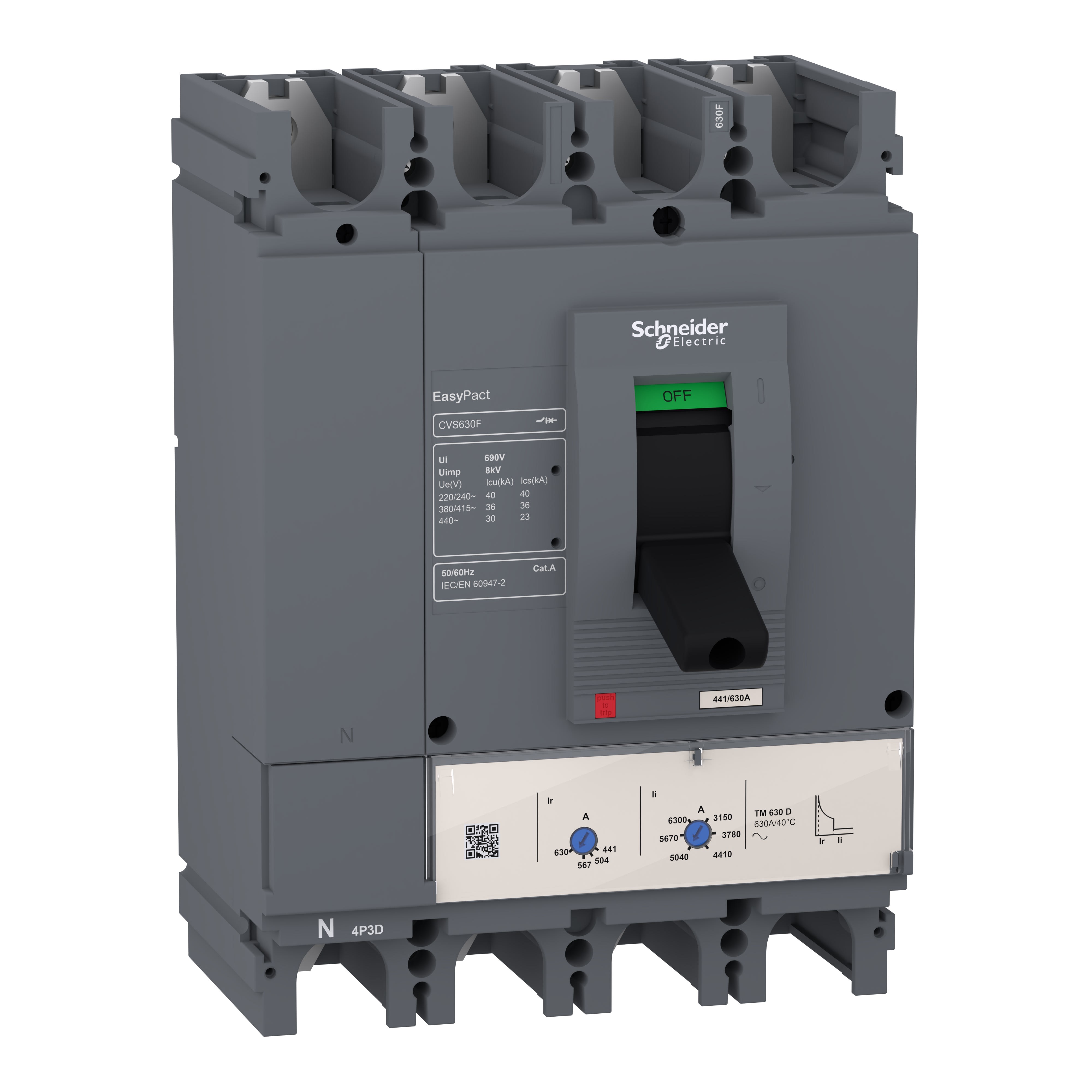Schneider Electric - EasyPact CVS - Disjoncteur CVS400F TM400D 4P4D