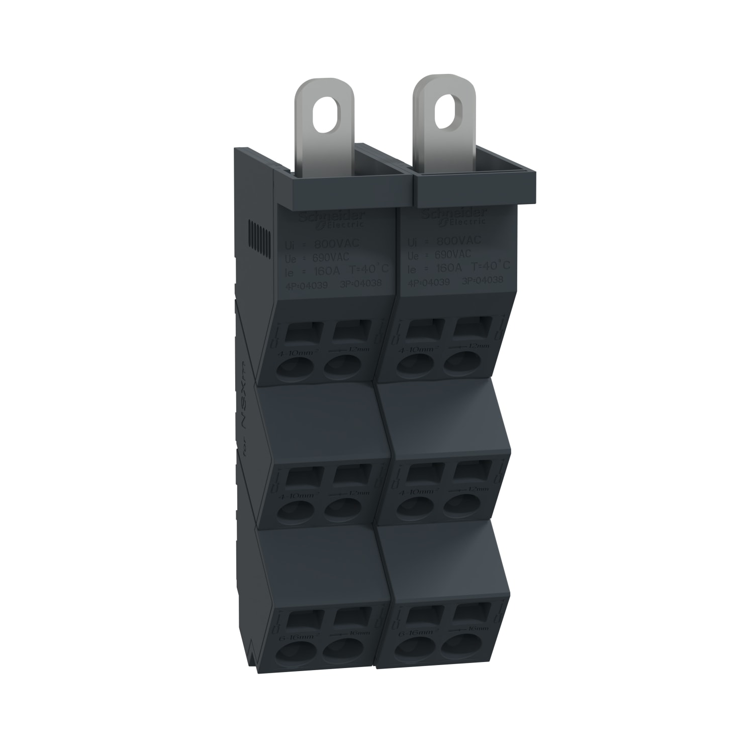 Schneider Electric - Linergy DP - Répartiteur NSXm 3P - 160A Icc 70kA - connect 3x(4x10mm² + 2x16mm²)
