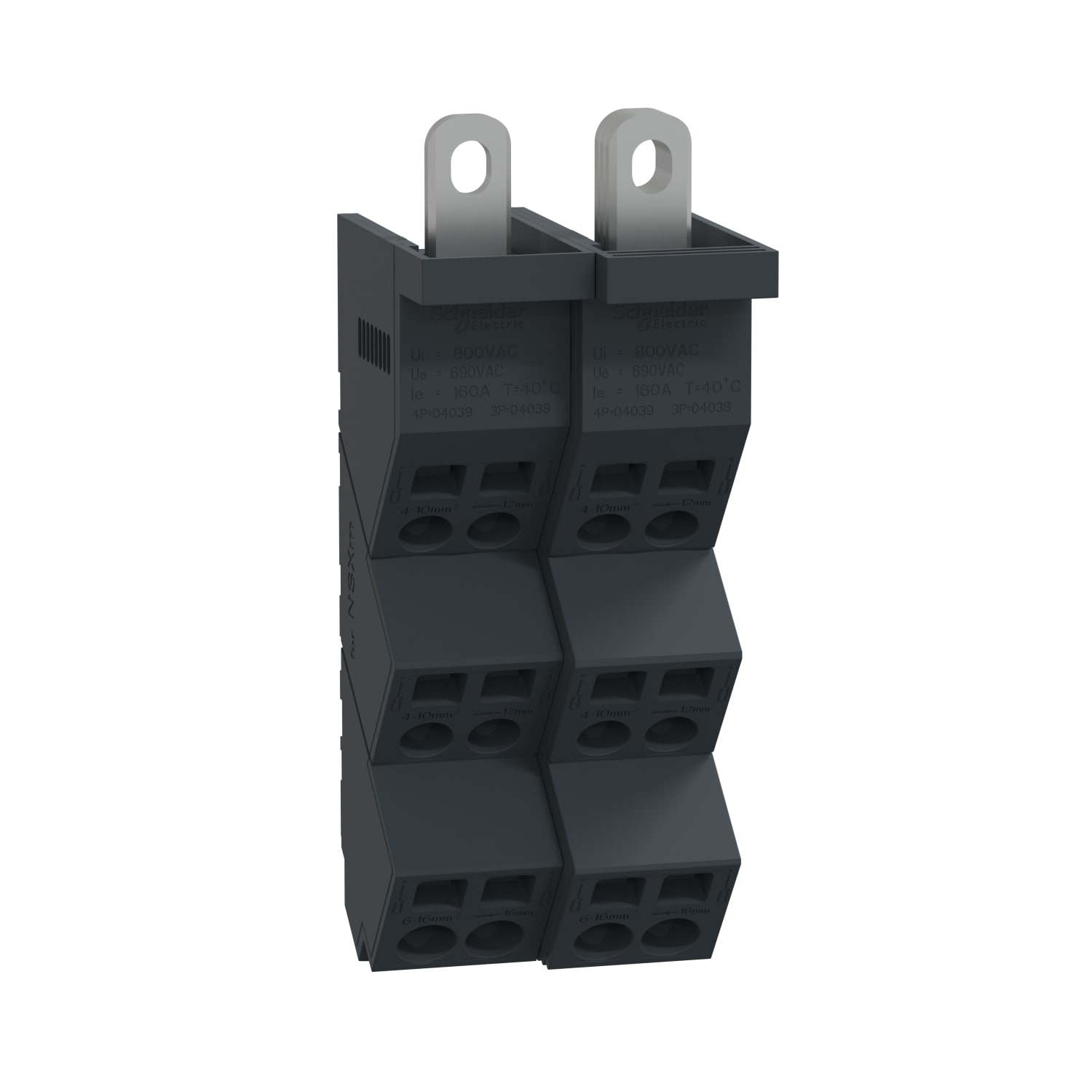 Schneider Electric - Linergy DP - Répartiteur NSXm 4P - 160A Icc 70kA - connect 4x(4x10mm² + 2x16mm²)