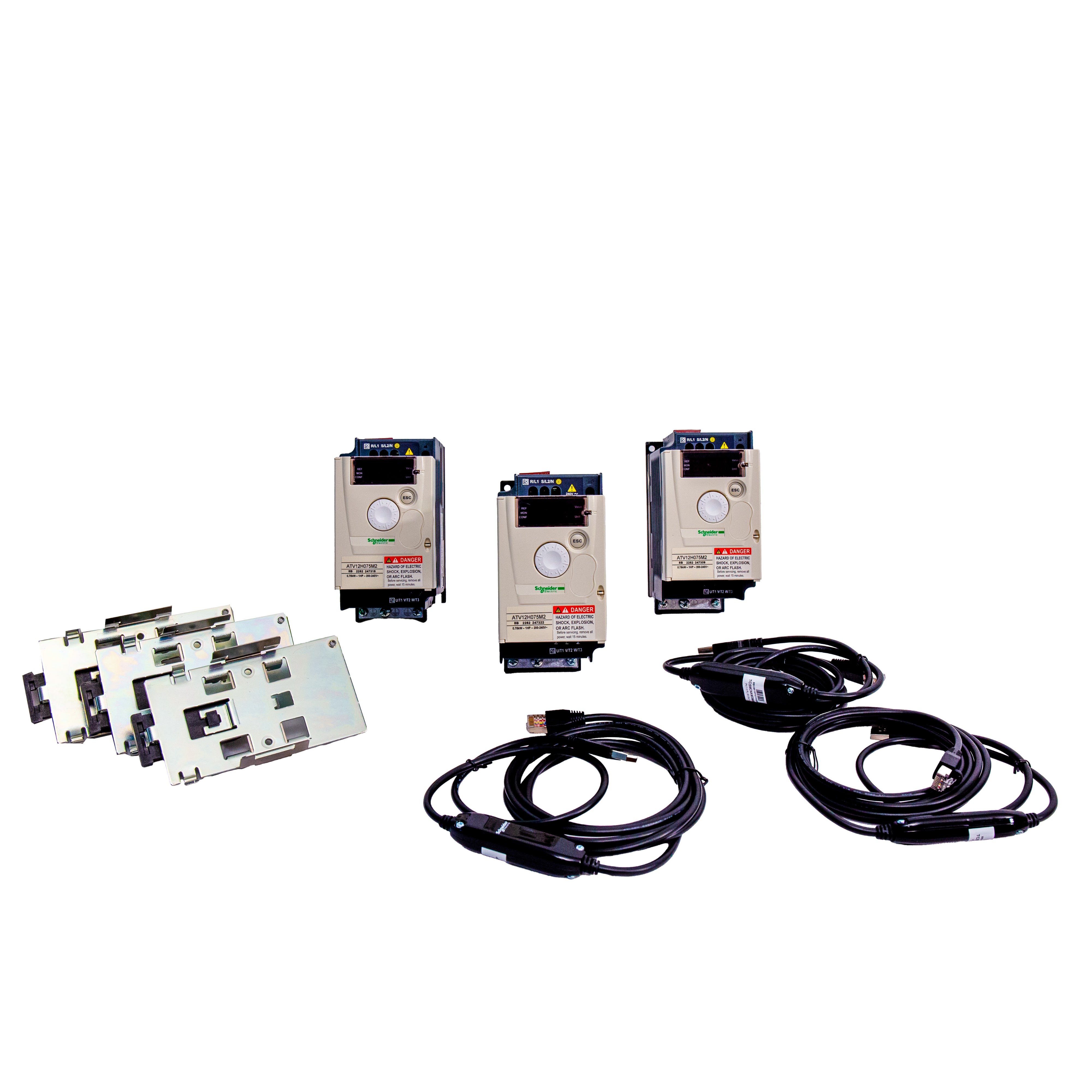 Schneider Electric - Lot de 3 ATV12 Education 240V 1ph 4E/2S Log 1E/1S Ana 1S Rel