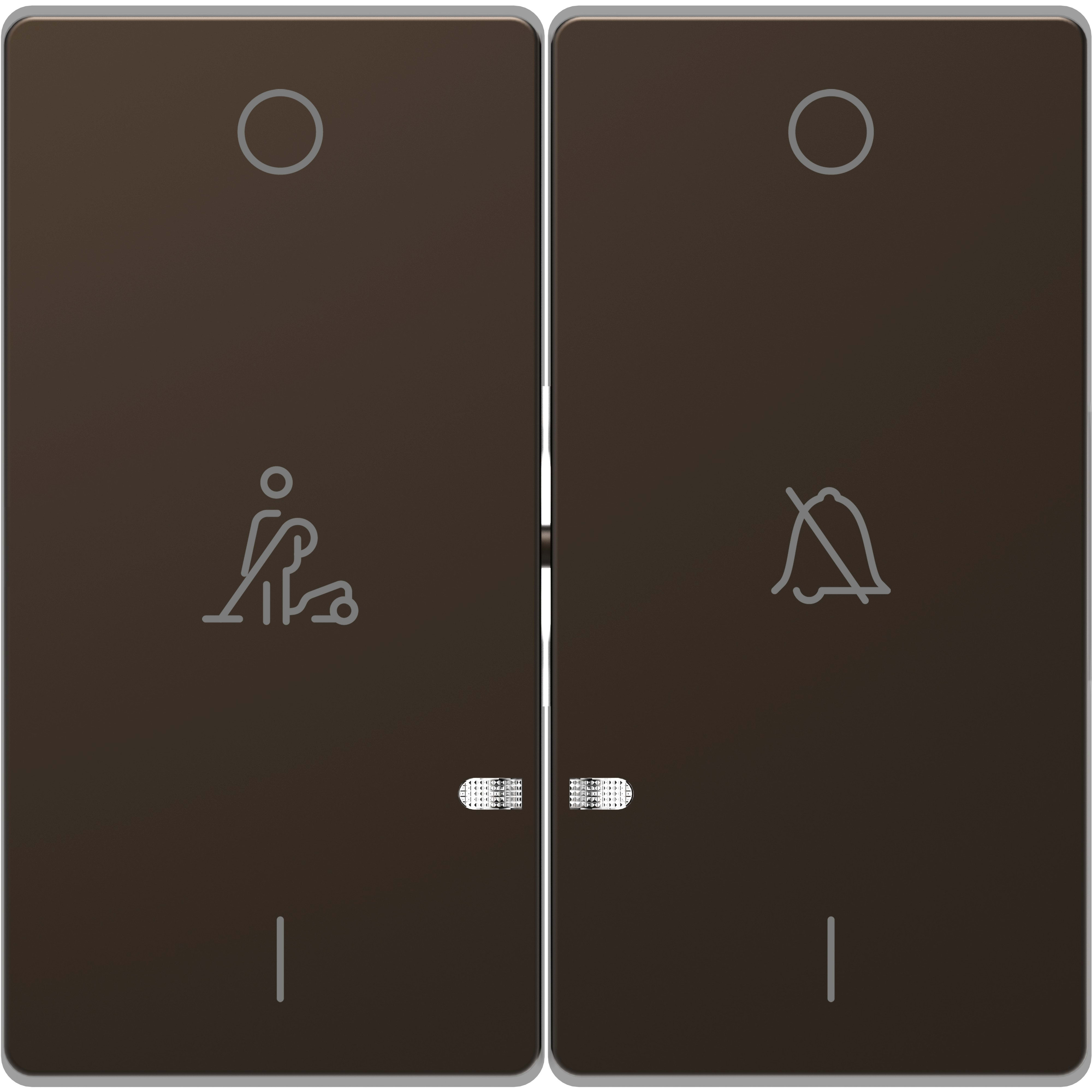 Schneider Electric - D-Life - enjoliveur pour commande double voyant et picto hotel - métal mocca