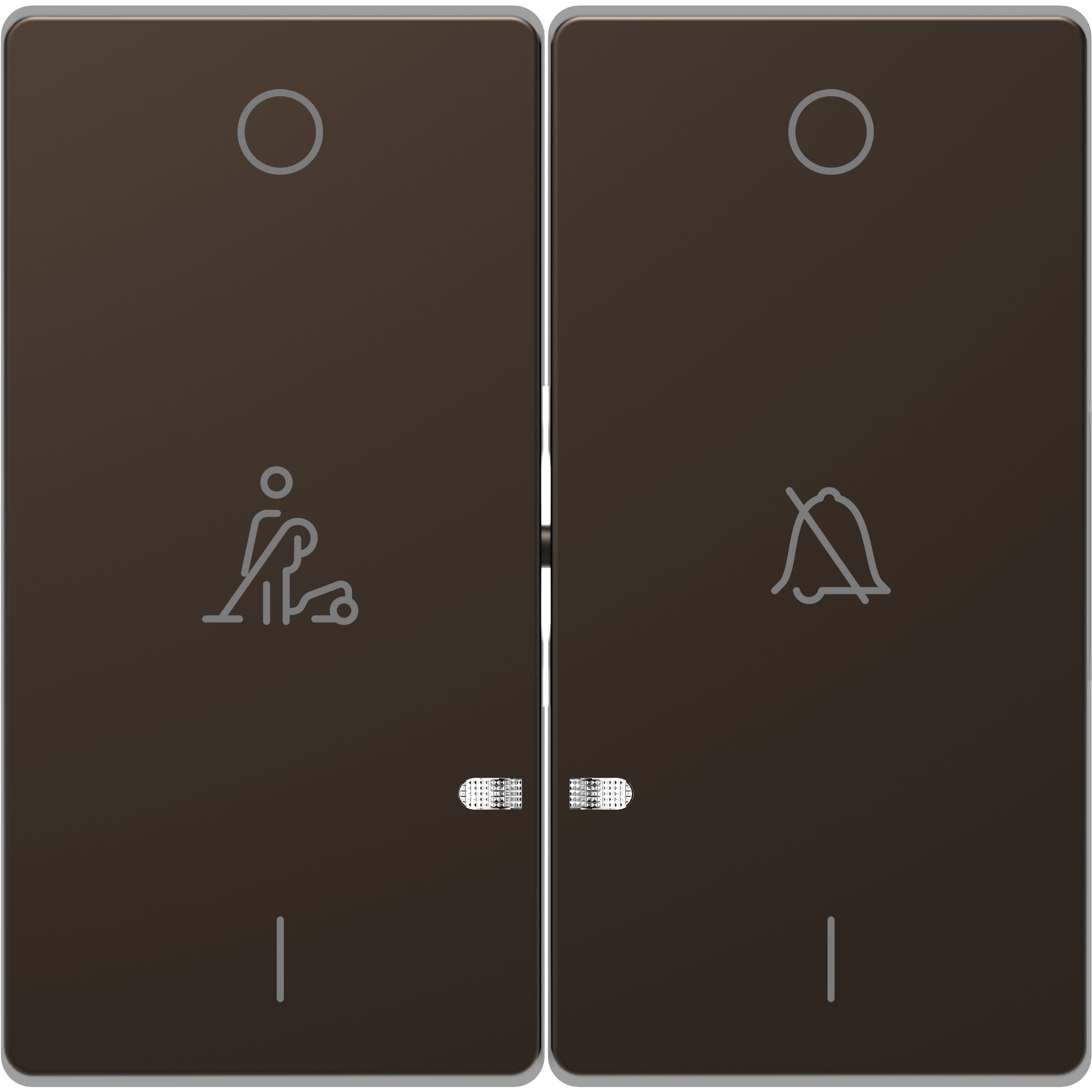 Schneider Electric - D-Life - enjoliveur pour commande double voyant et picto hotel - métal mocca