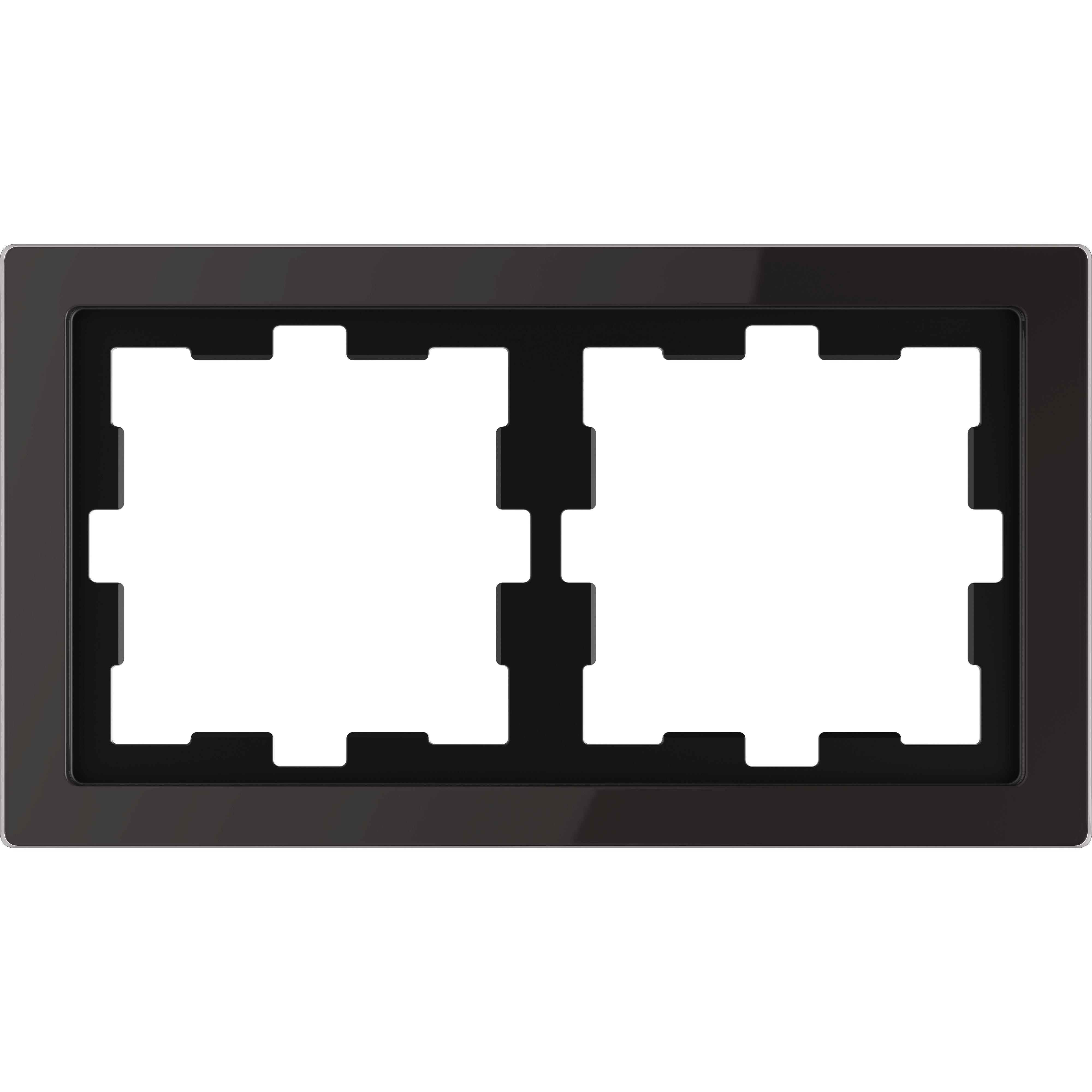 Schneider Electric - D-Life - cadre de finition - verre - noir - 2 postes