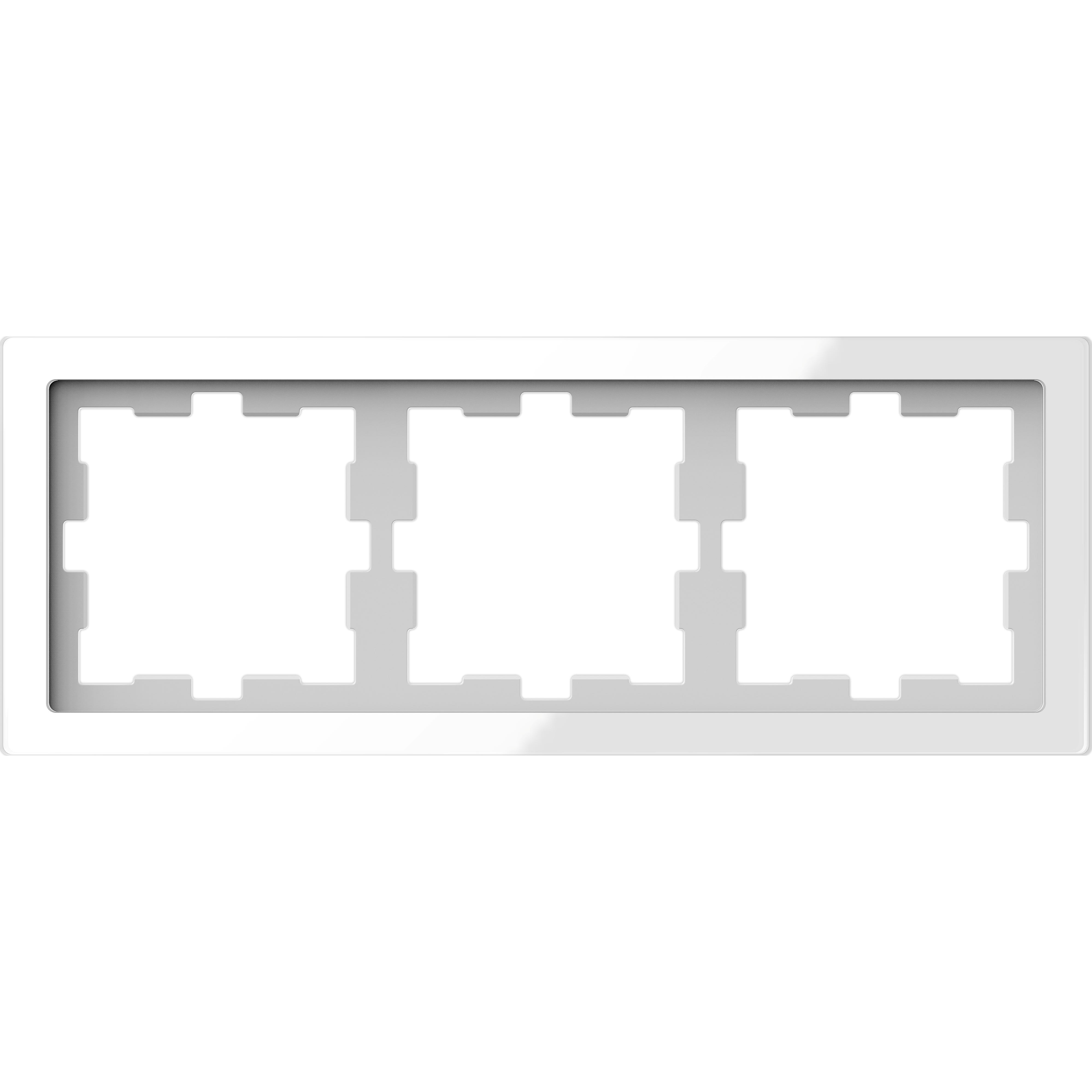 Schneider Electric - D-Life - cadre de finition - verre - blanc - 3 postes