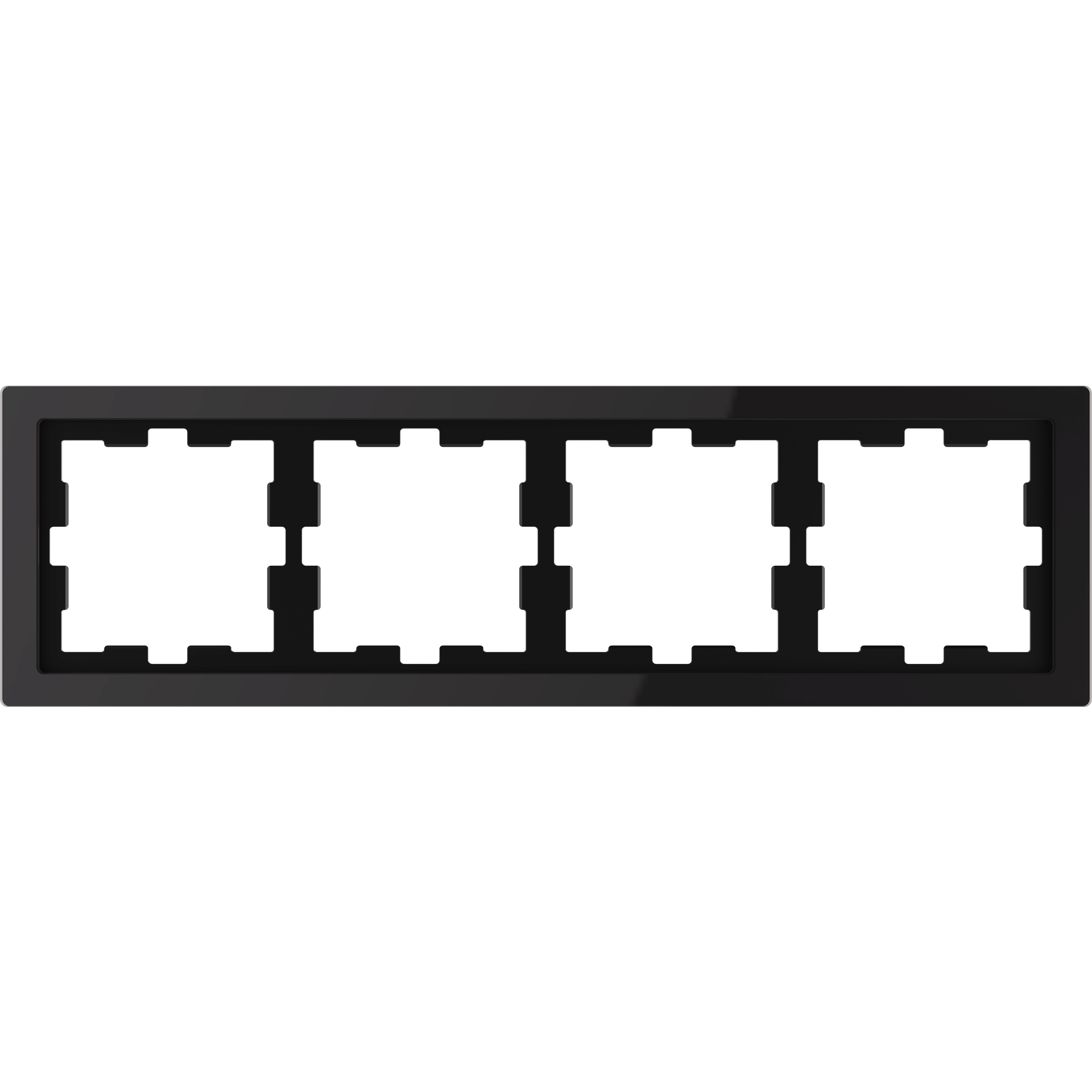 Schneider Electric - D-Life - cadre de finition - verre - noir - 4 postes