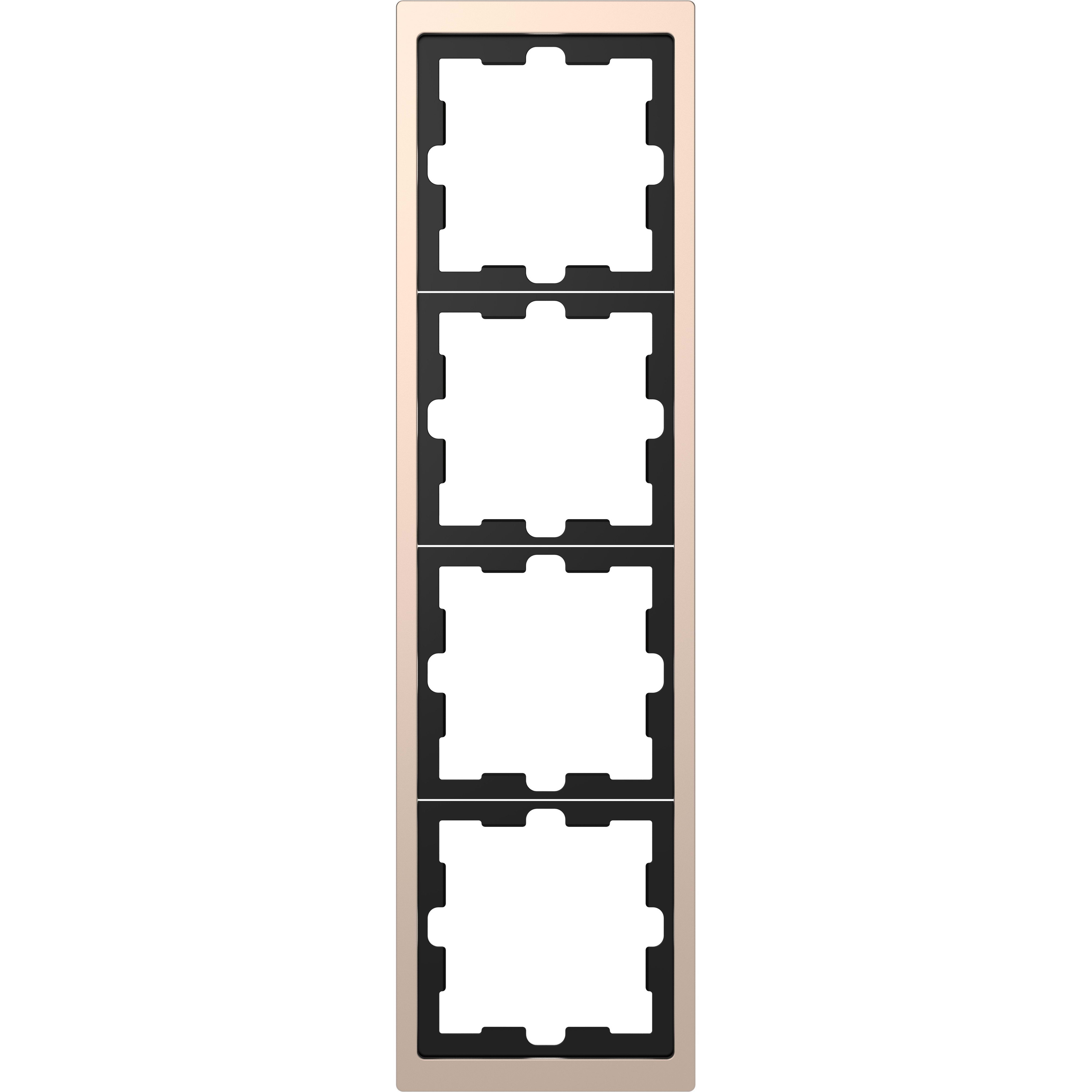 Schneider Electric - D-Life - cadre de finition - métal - champagne - 4 postes