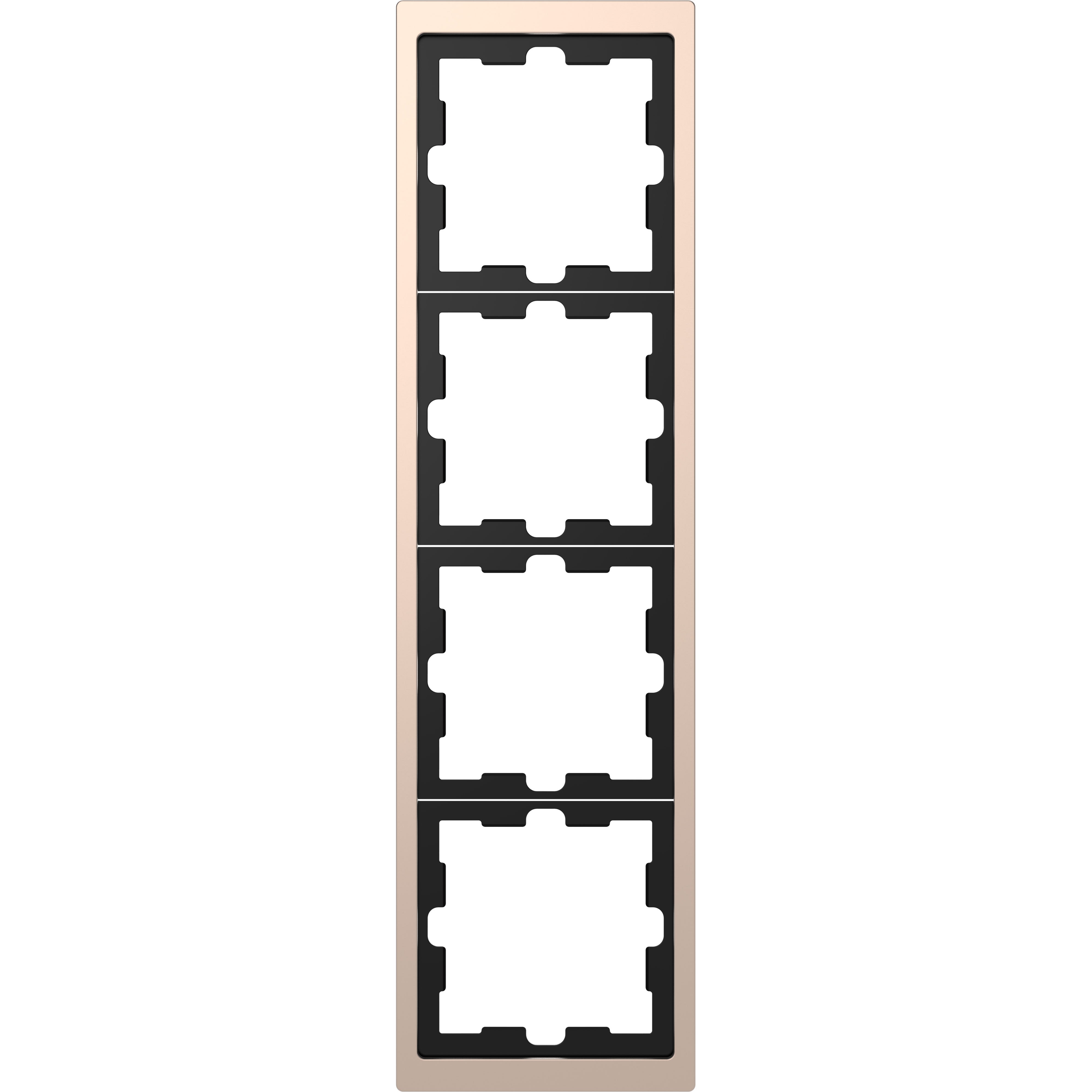 Schneider Electric - D-Life - cadre de finition - métal - champagne - 4 postes