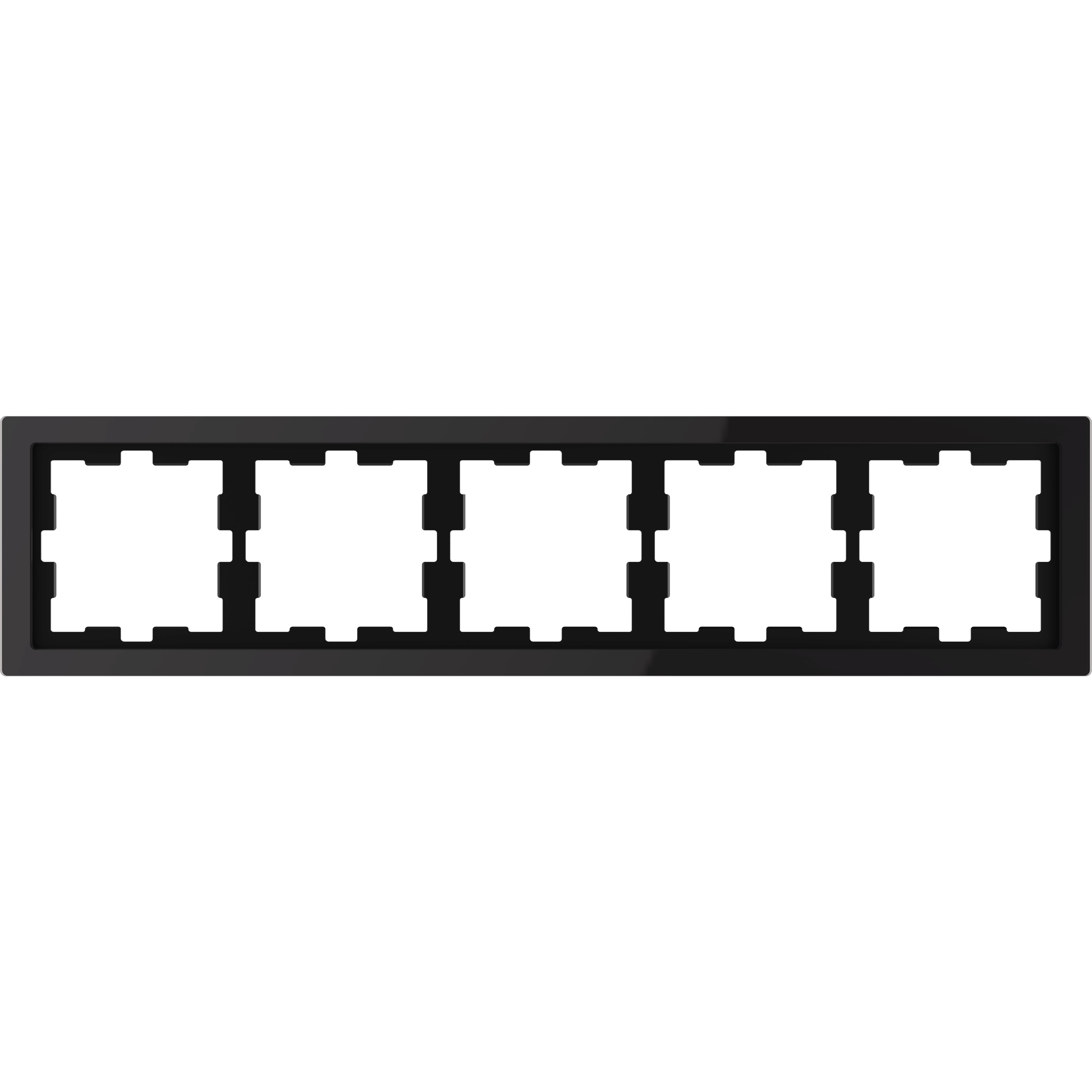 Schneider Electric - D-Life - cadre de finition - verre - noir - 5 postes