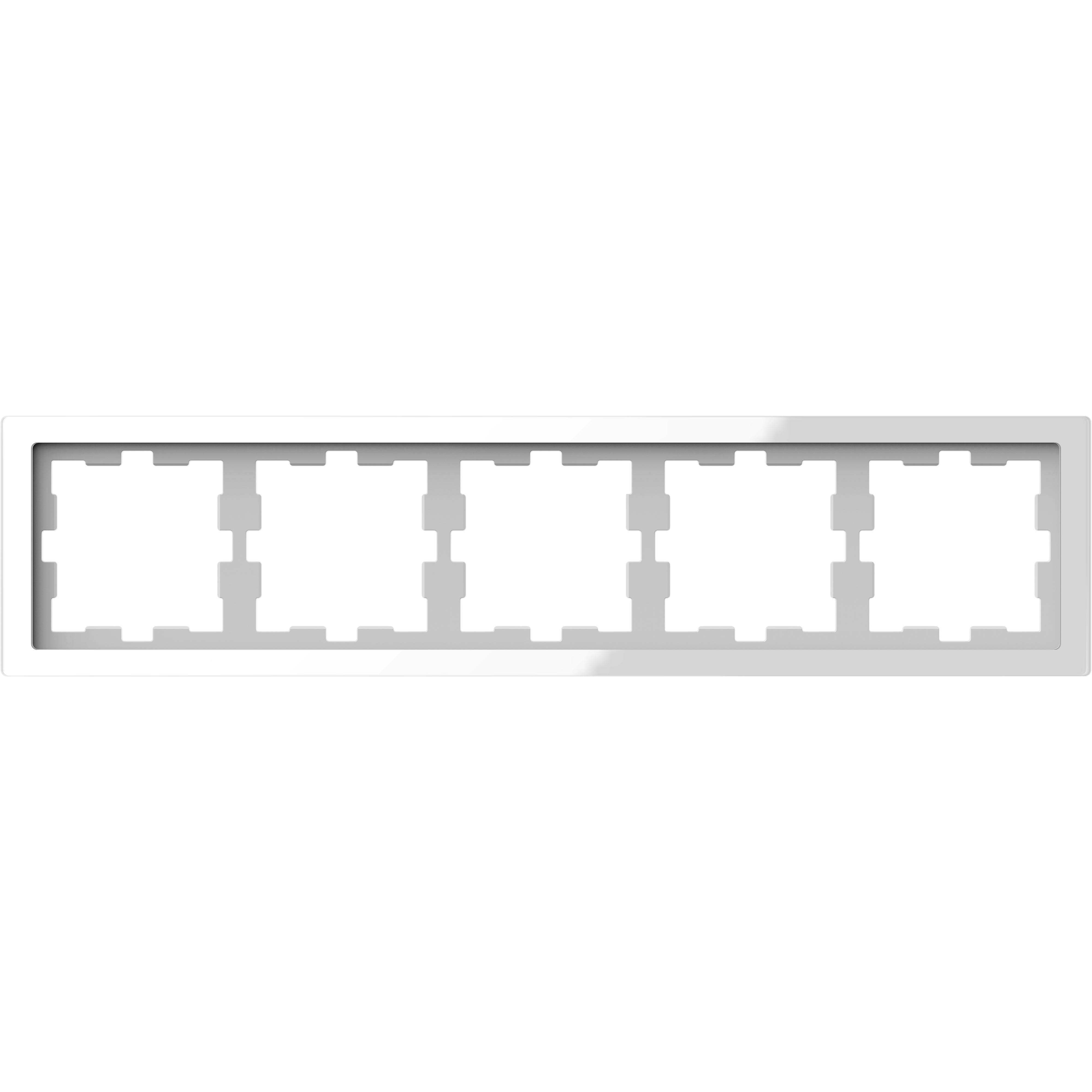 Schneider Electric - D-Life - cadre de finition - verre - blanc - 5 postes