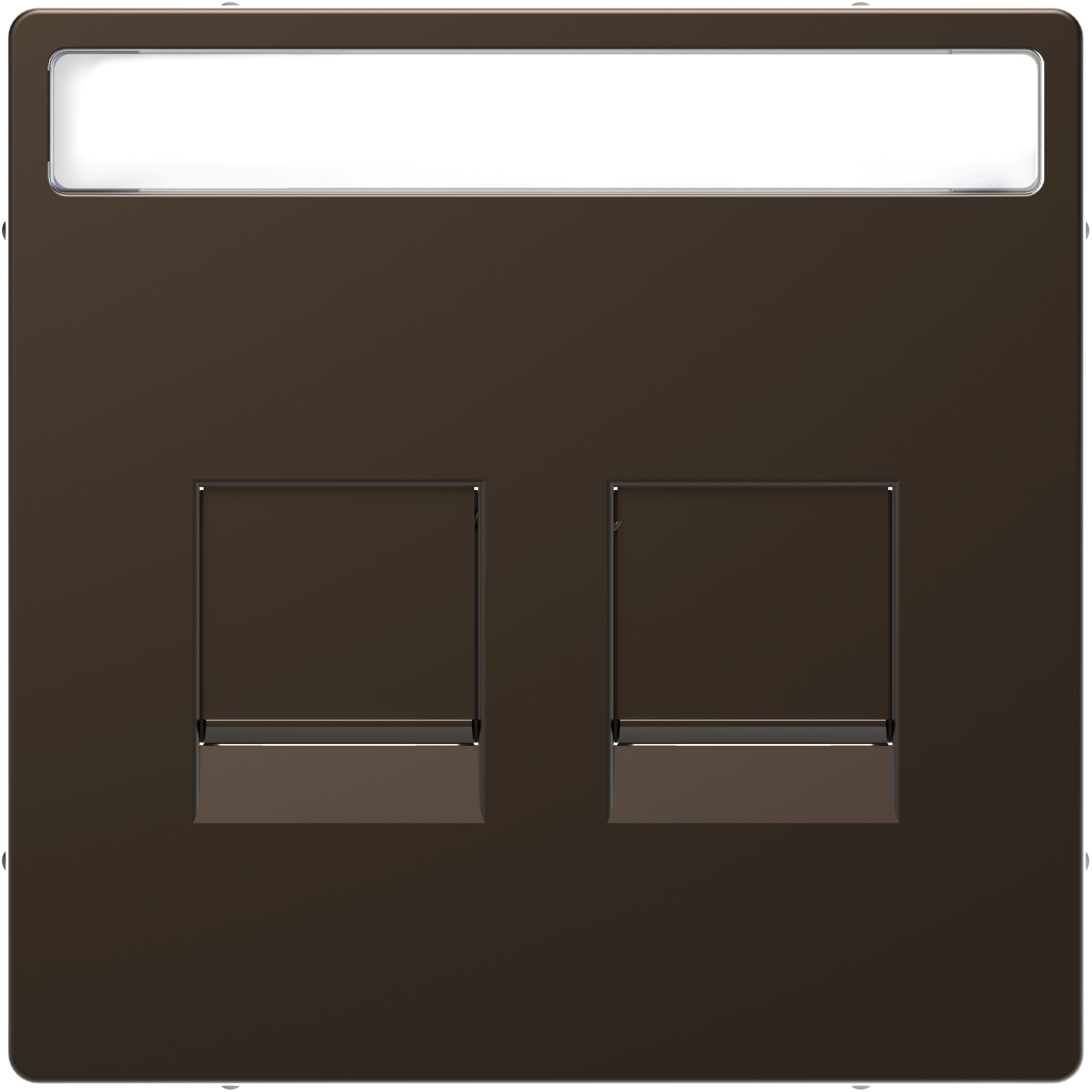 Schneider Electric - D-Life - enjoliveur prise support double RJ45 compatible keystone - métal mocca