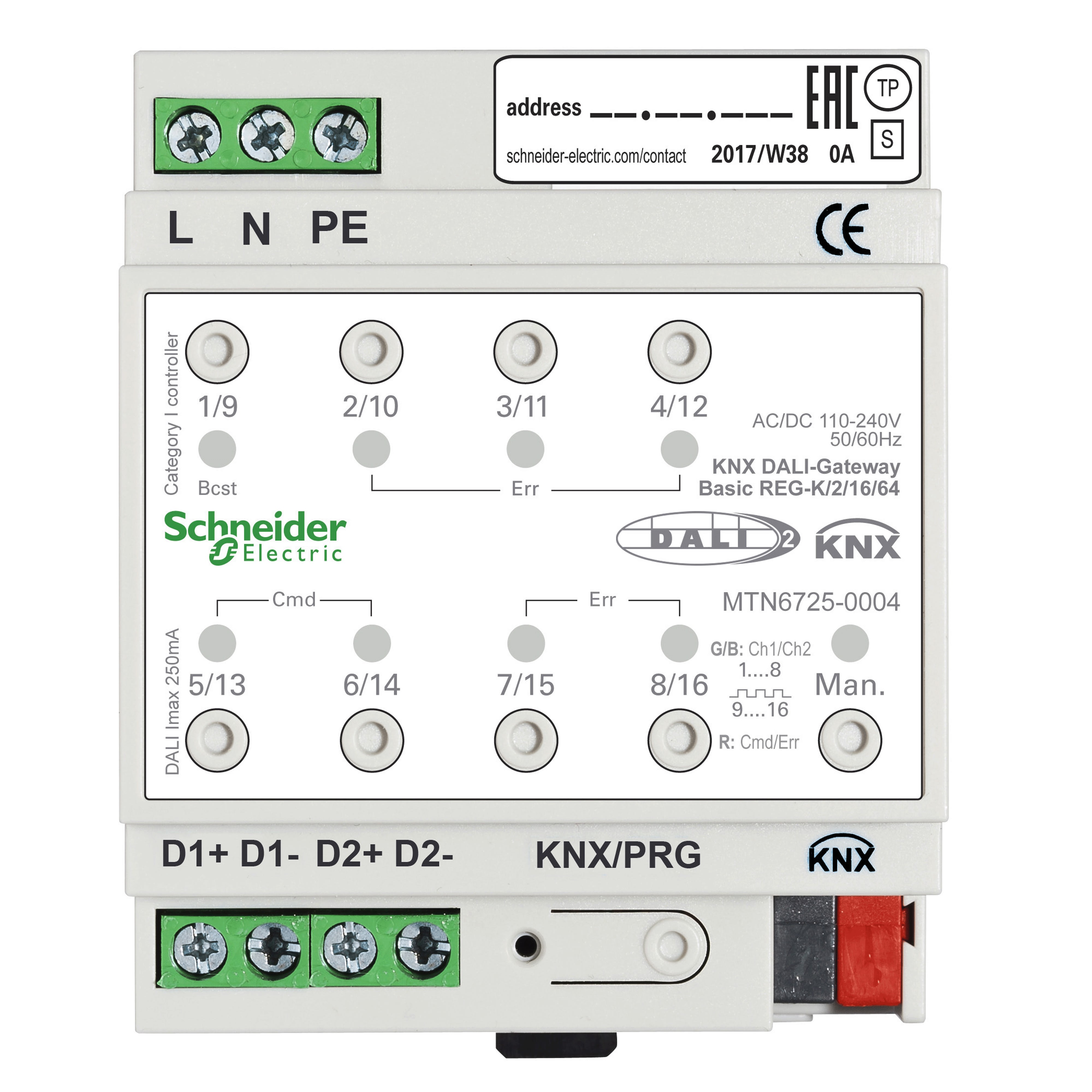 Schneider Electric - KNX - actionneur eclairage avec interface DALI - 2L - 32G - 128 ballasts