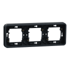 Schneider Electric - Mureva Styl - Cadre 3 postes horizontal - encastré - IP55 - IK08 - gris