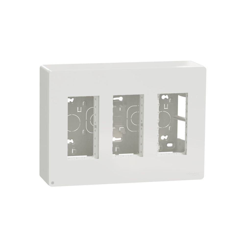 Schneider Electric - Unica - boîte de concentration saillie complète - 3 col de 4 mod - Blc antibact